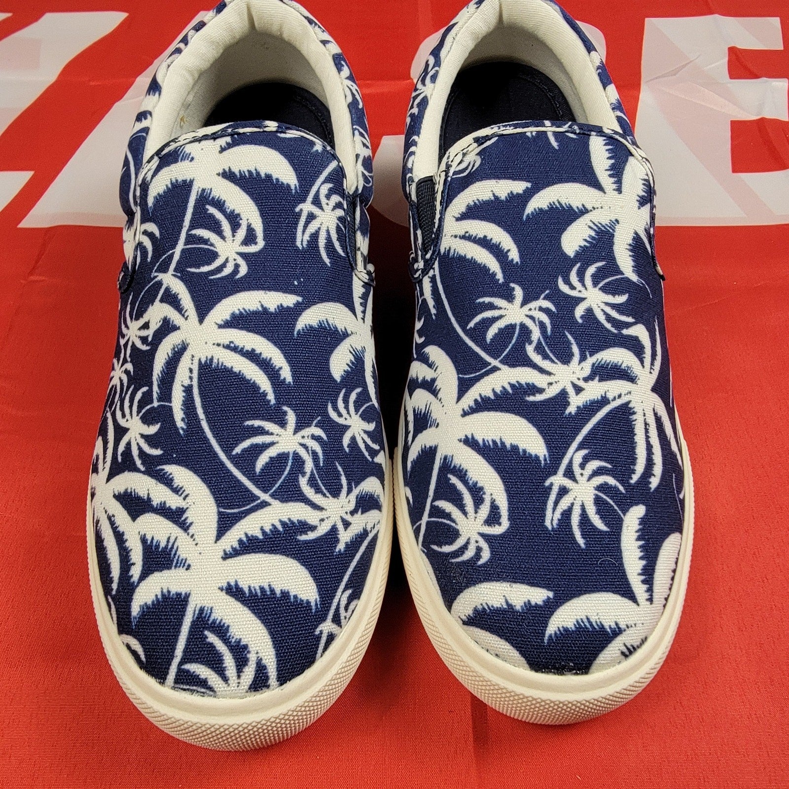 Club Room Slip On Tate Navy Palm Sz 8M 1001474974