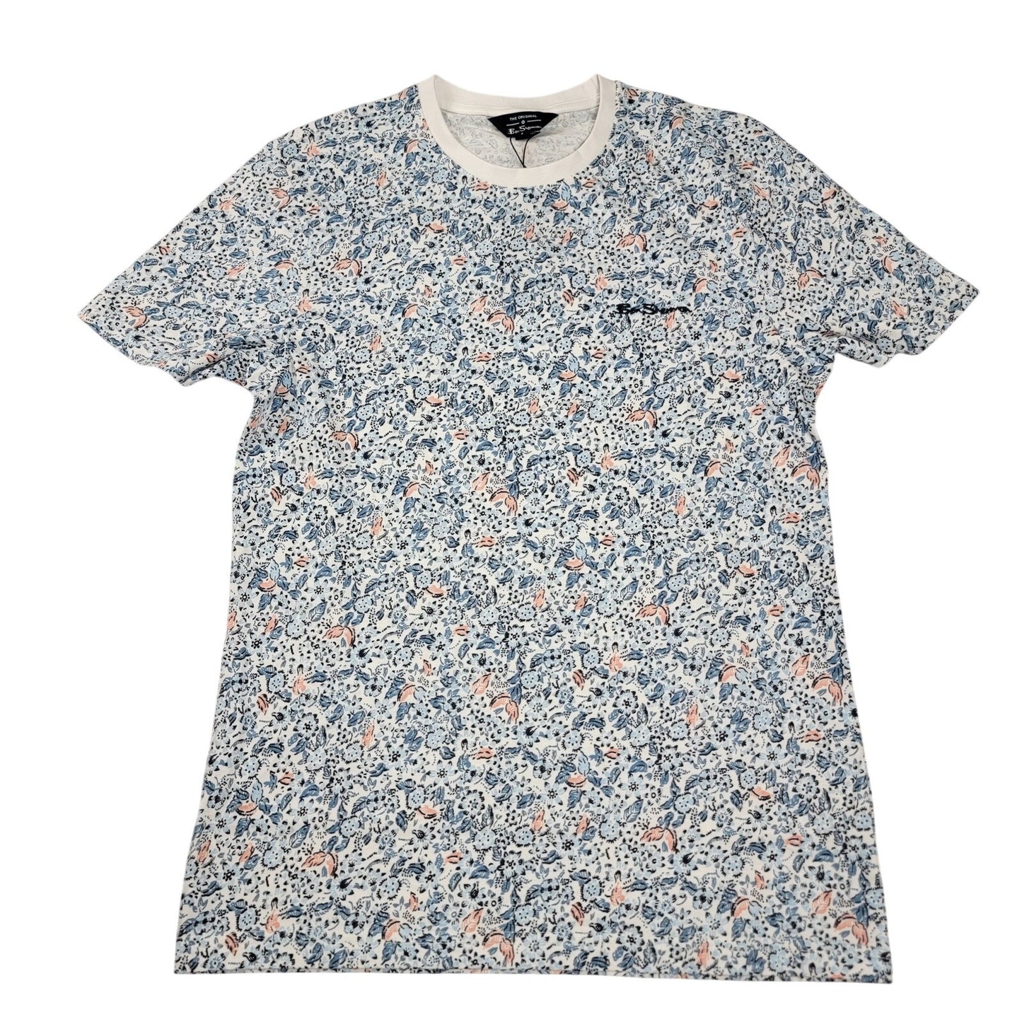 Ben Sherman The Original Floral AllOver Print Tee Mens Small White NWT
