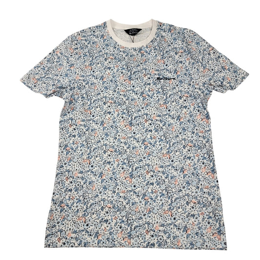 Ben Sherman The Original Floral AllOver Print Tee Mens Small White NWT