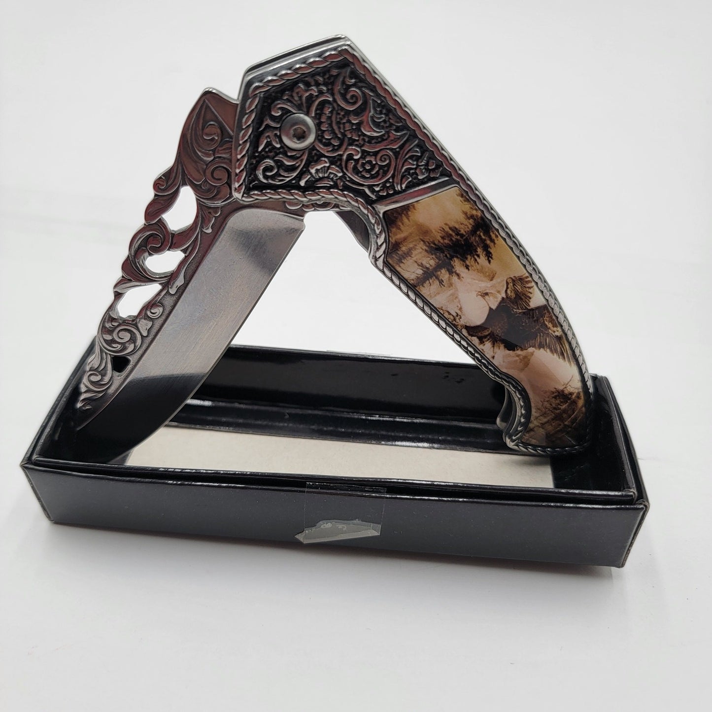 American Eagle 4.5" Ivory Drop Point Collectible Folding Knife5