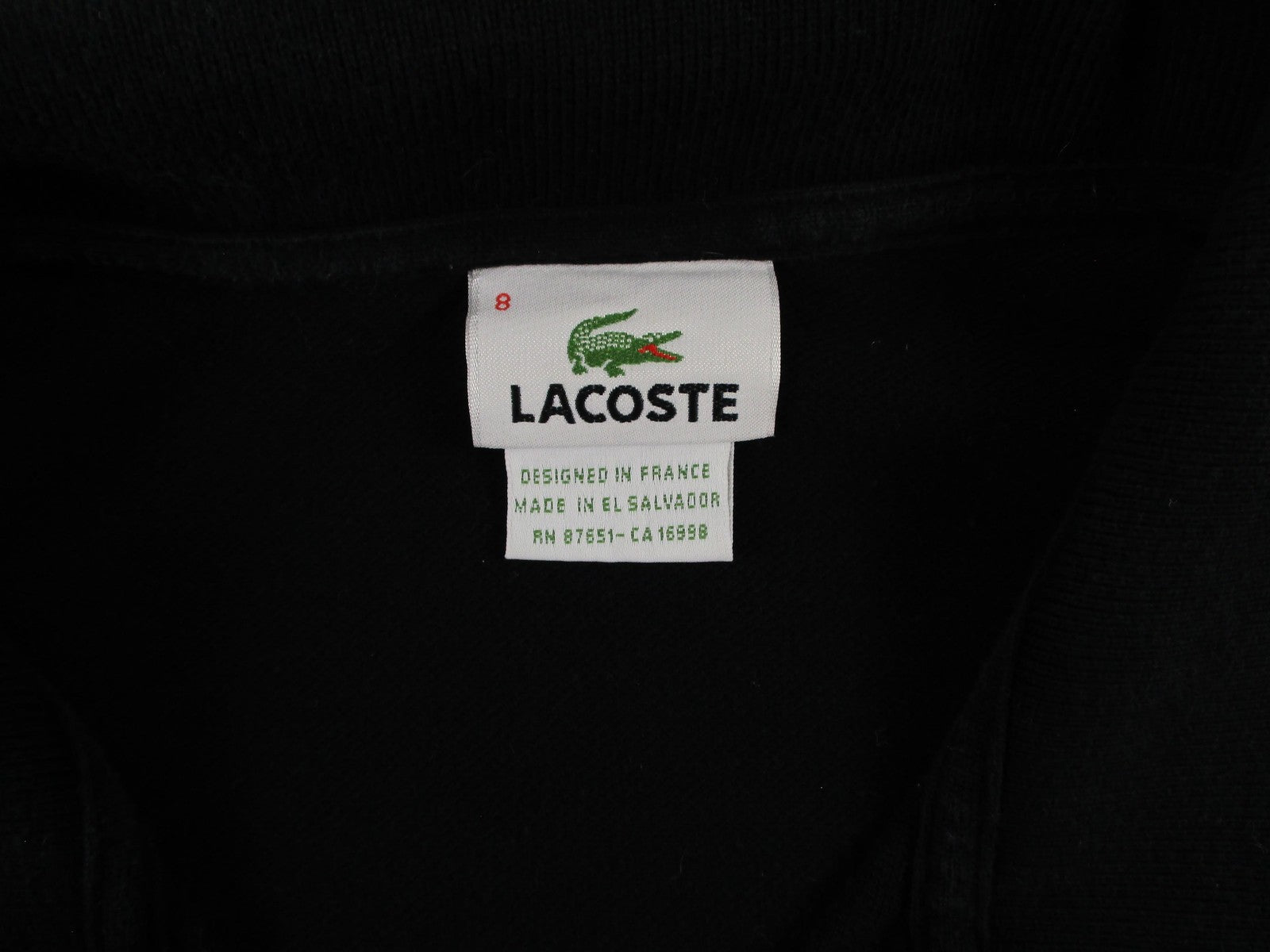 Lacoste Polo Shirt Mens 3XL Black 100% Cotton Crocodile Logo Short Sleeve Pique3