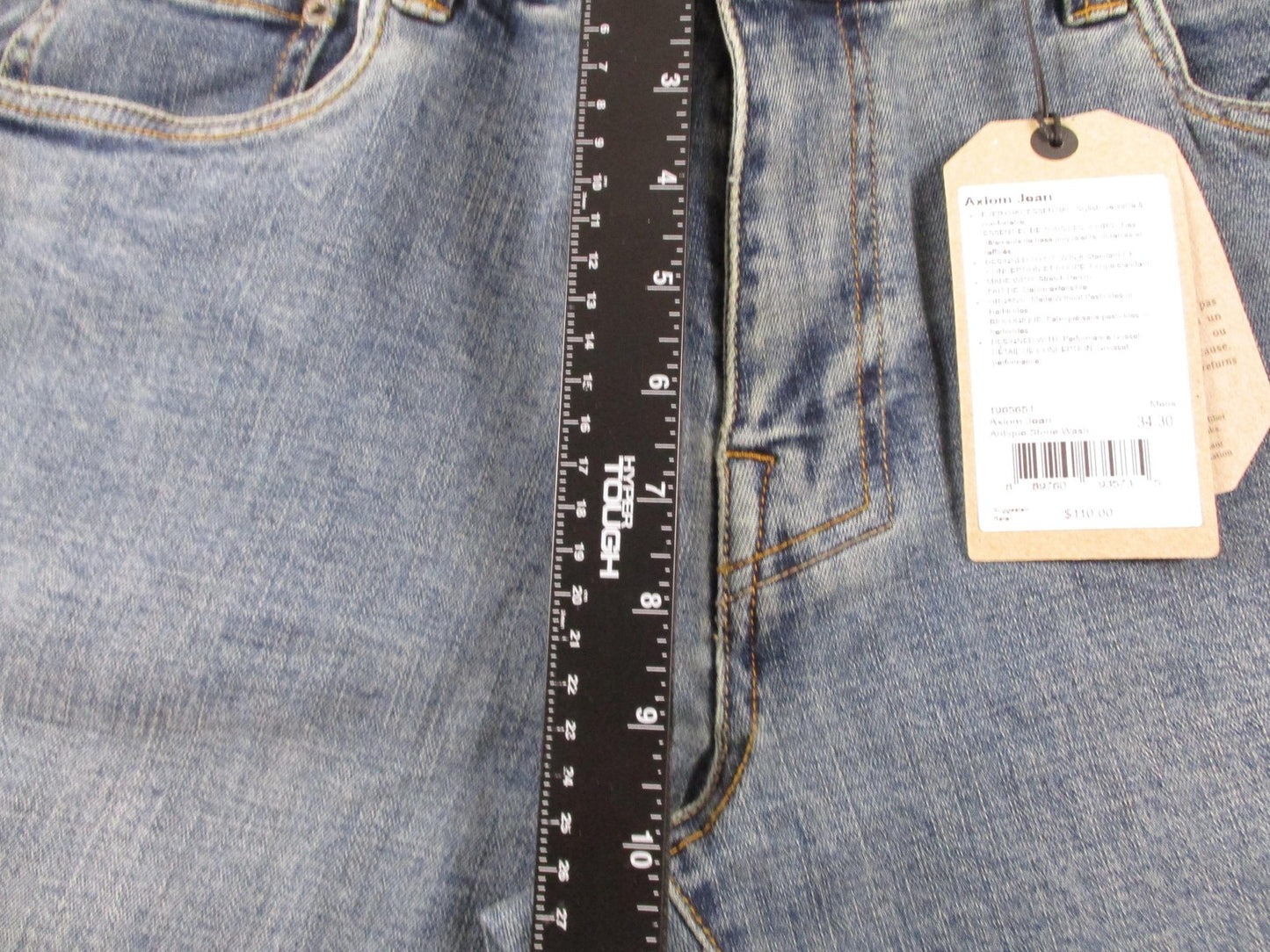 PrAna Axiom Jeans Mens 34x30 Blue Antique Stone Wash Straight Stretch Denim8