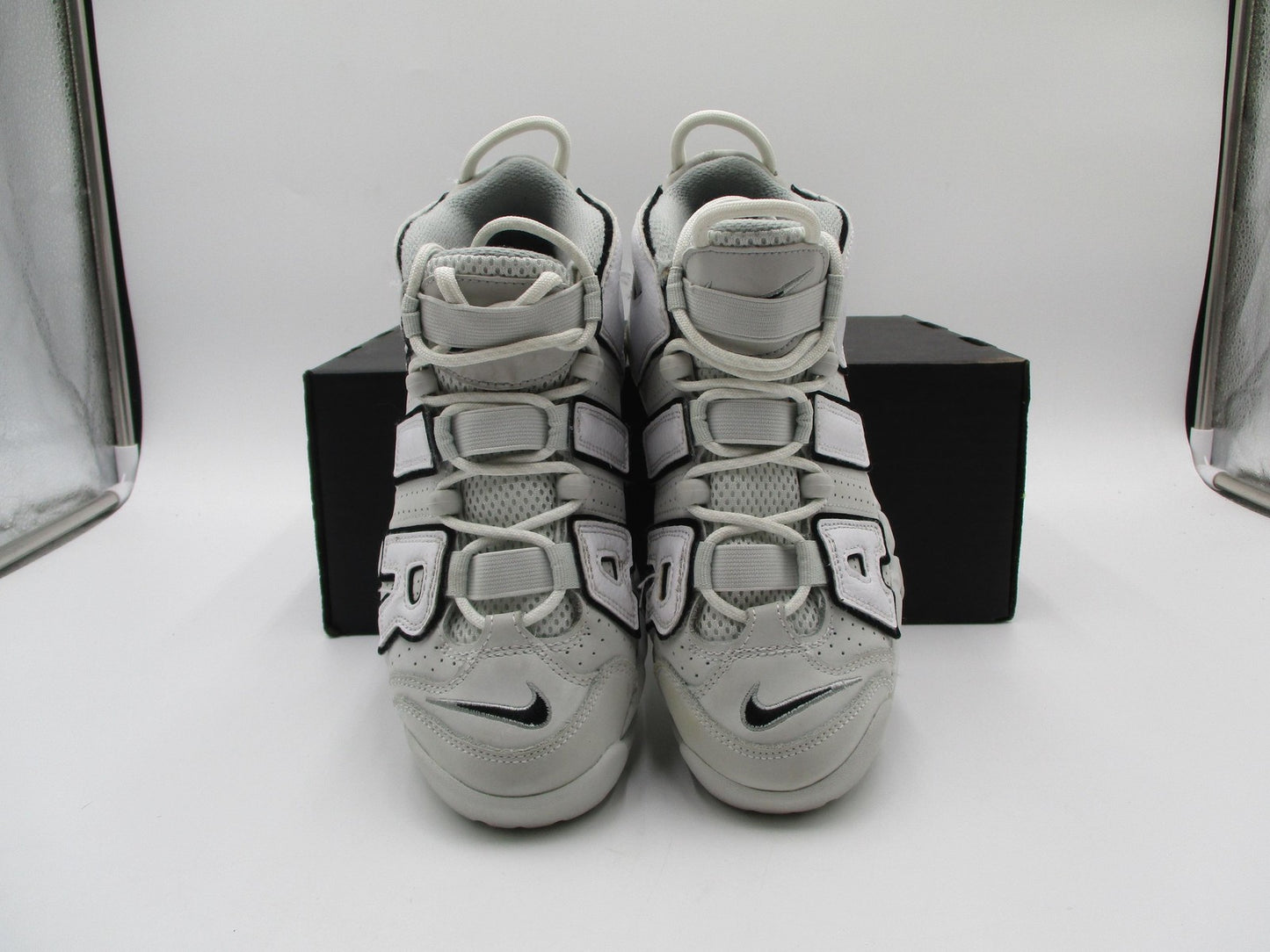 Nike Air More Uptempo Shoes Youth Size 4Y GS Photon Dust Black FD0022-001 (1E4)4