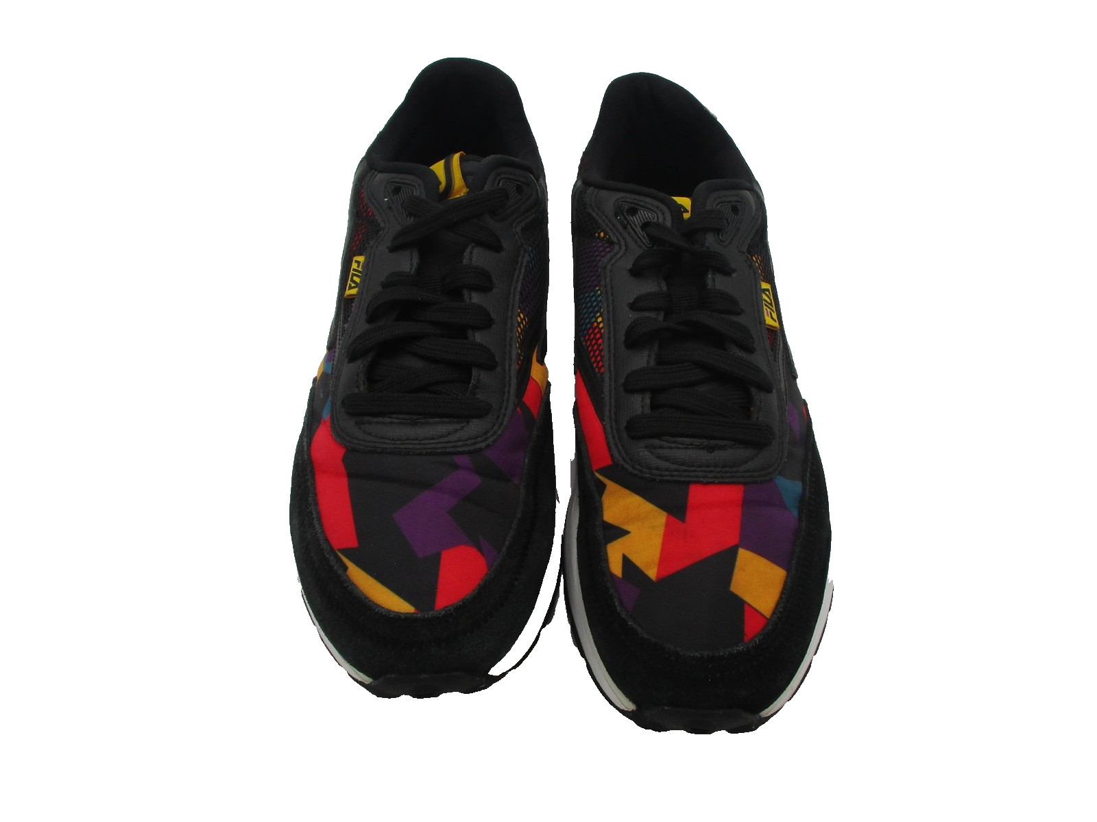 Fila Renno Shoes Mens Size 8 Black Geometric Low Top Sneakers 1CM01283042 1Q55