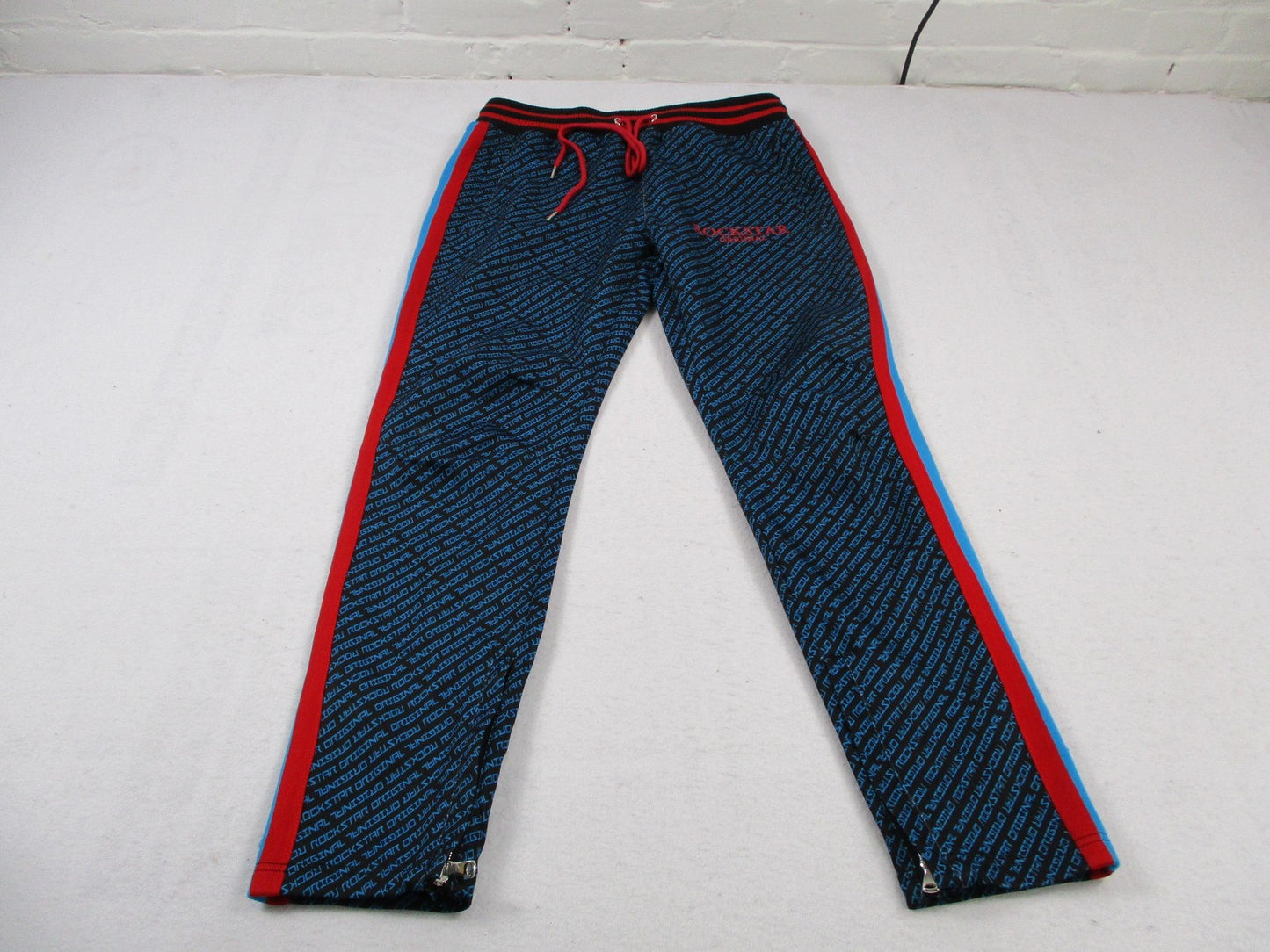 Rockstar Original Tracksuit Set Mens Large Black Blue Logo Track Sweatsuit Zip11