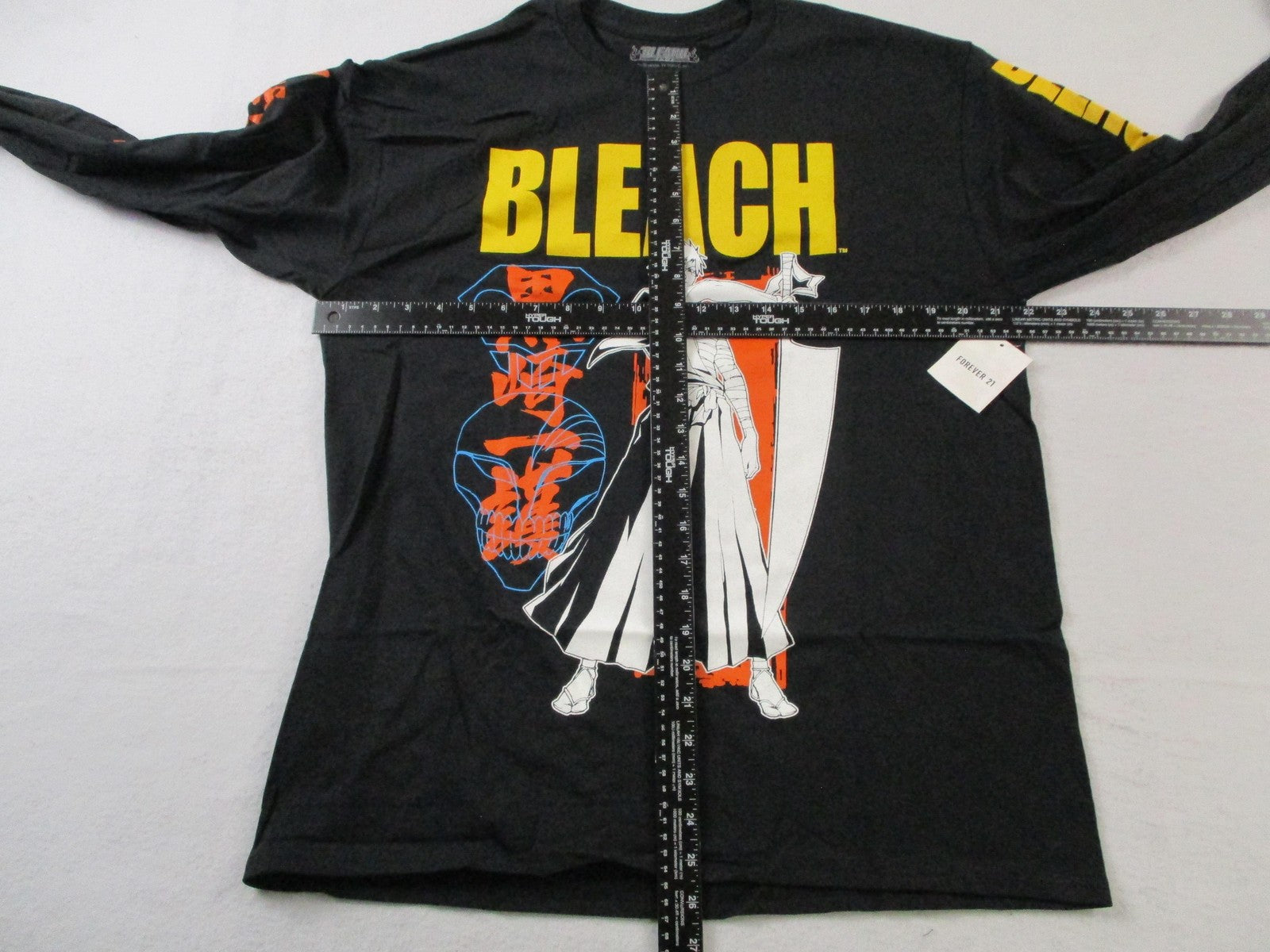Bleach Ichigo Kurosaki Tee Mens Large Black Long Sleeve Anime Forever 21 1531327