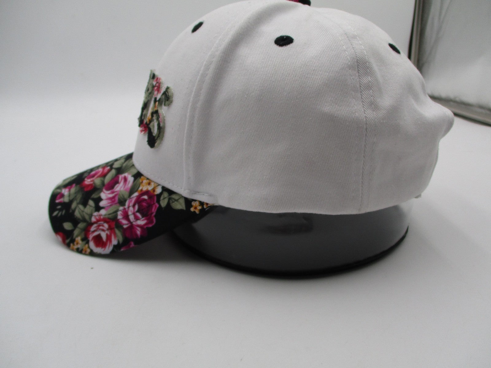 Mykonos Hat Cap Strap Back Mens One Size Floral Brim White Twill Karfil Greece3