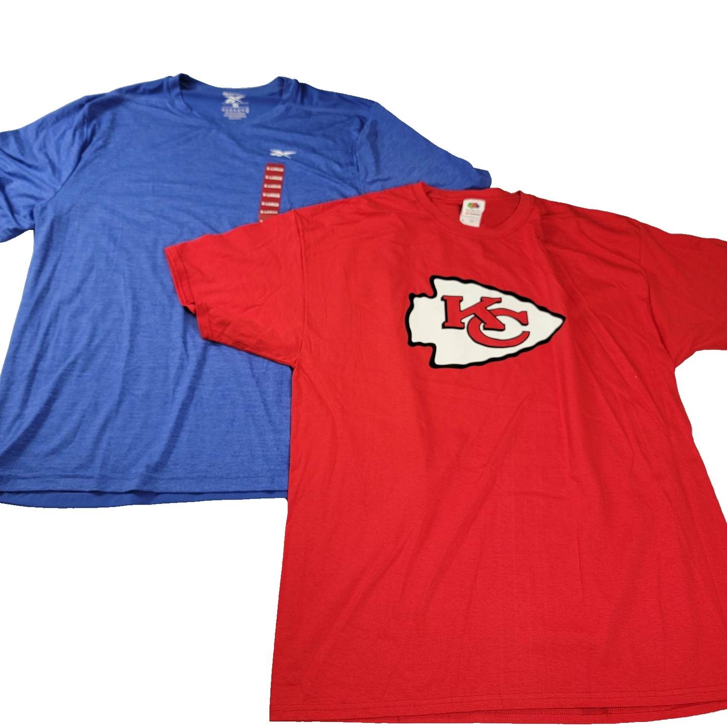2 Pk Bundle KC Chiefs & Reebok Performance Workout Shirts Men's Sz XL