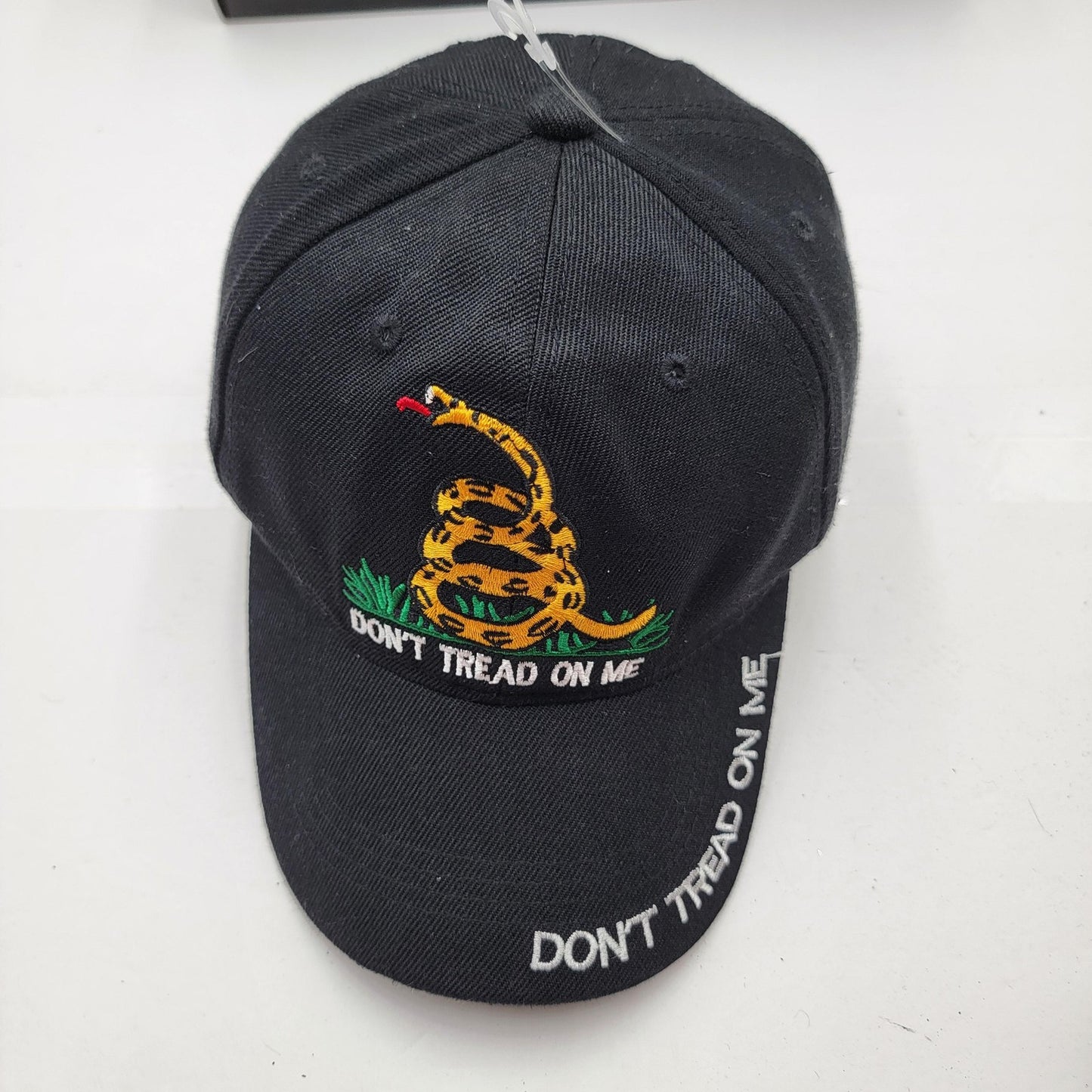 Dont Tread On Me Hat Cap Strap Back Black Embroidered Snake Slogan Mens One Size1