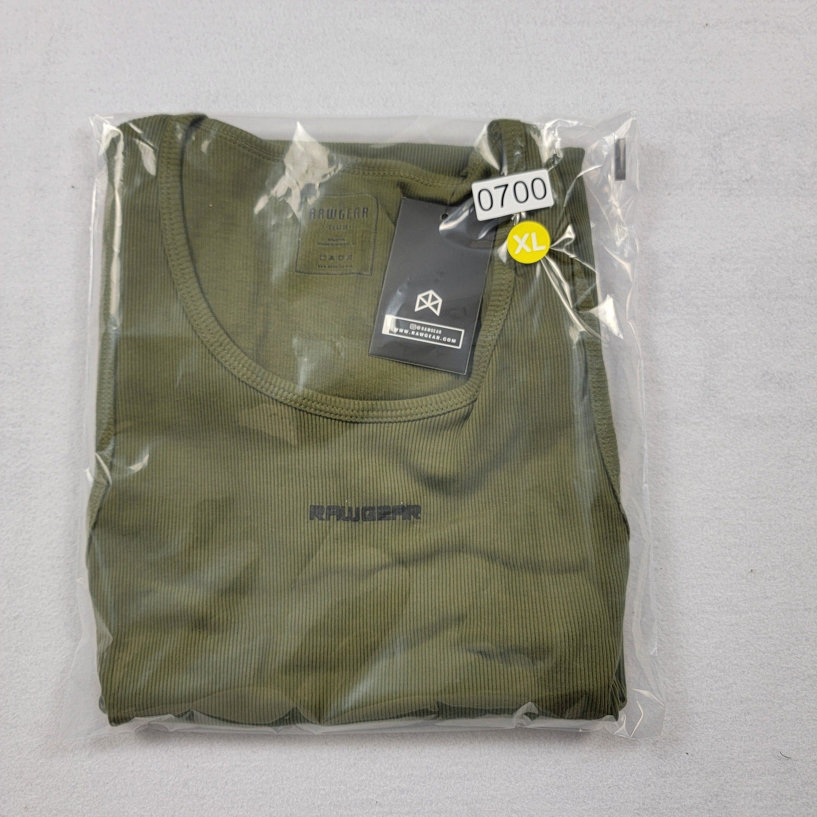 RawGear Ribbed Tank Top Olive Green Men’s XL New With Tags 100% Cotton
