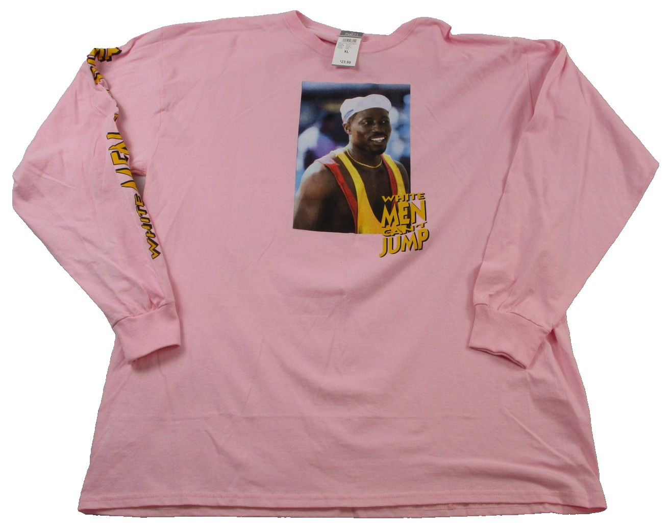 White Men Can't Jump Shirt Mens XL Pink Long Sleeve Movie Graphic Tee Rue21 13510