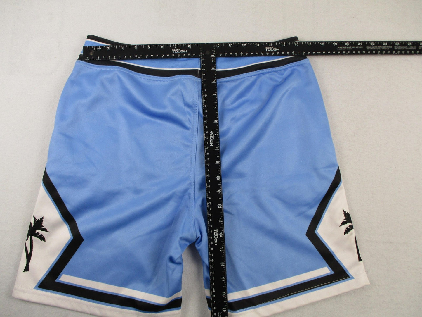 Grind Til We Rich Shorts Mens Small Blue Palm Tree Athletic Drawstring Gym 12296