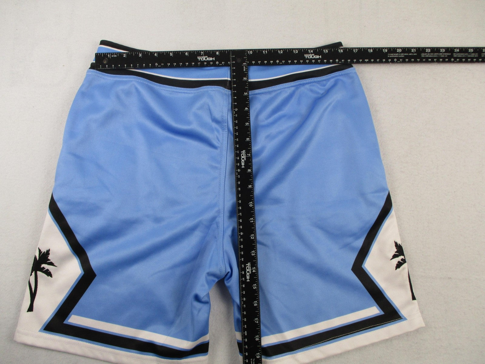 Grind Til We Rich Shorts Mens Small Blue Palm Tree Athletic Drawstring Gym 12296