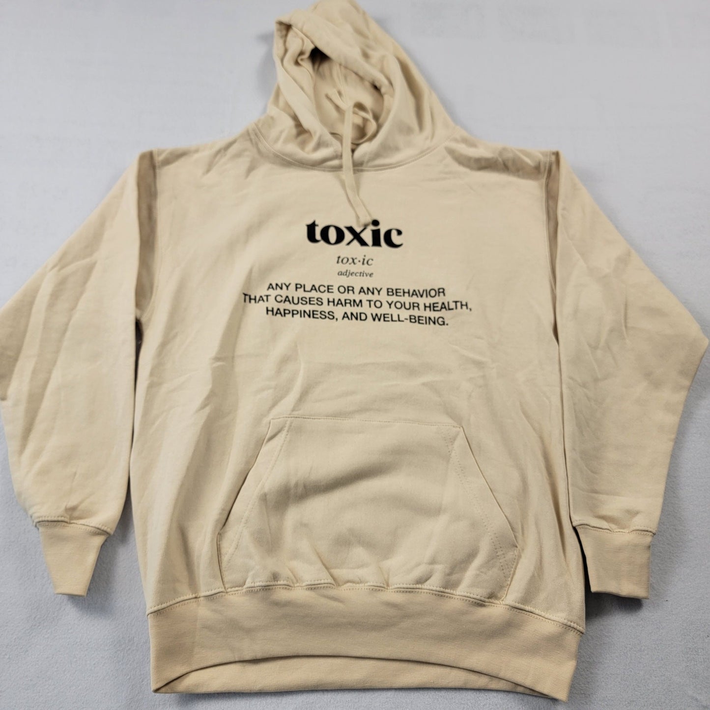 Sugar Flower 'Definition of Toxic' Hoodie Beige Sz M