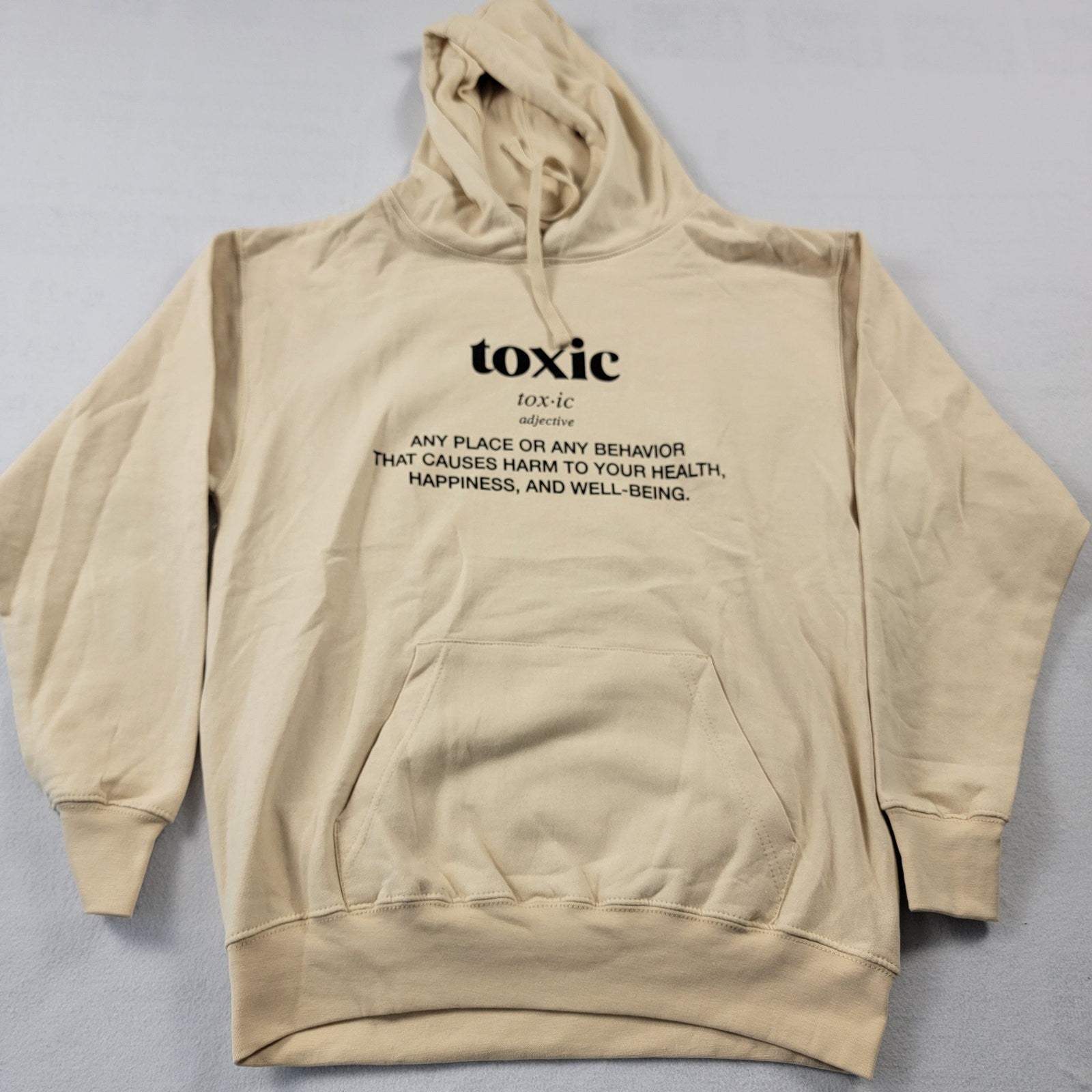 Sugar Flower 'Definition of Toxic' Hoodie Beige Sz M