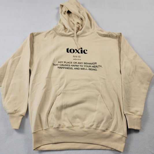 Sugar Flower 'Definition of Toxic' Hoodie Beige Sz M