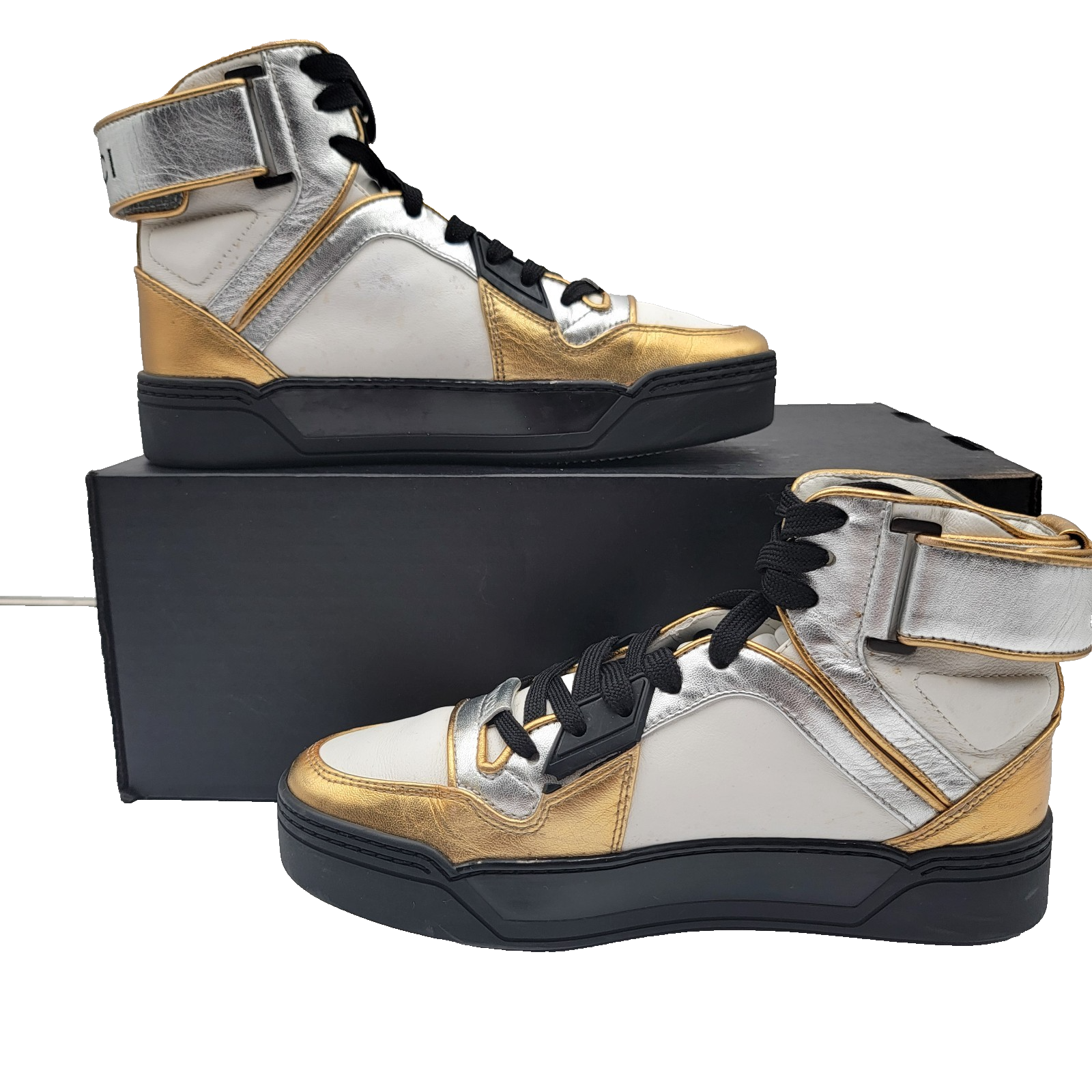 Gucci (388015) Interlocked GG Tri colored High Top Sneakers. Euro35/U.S5W 3731