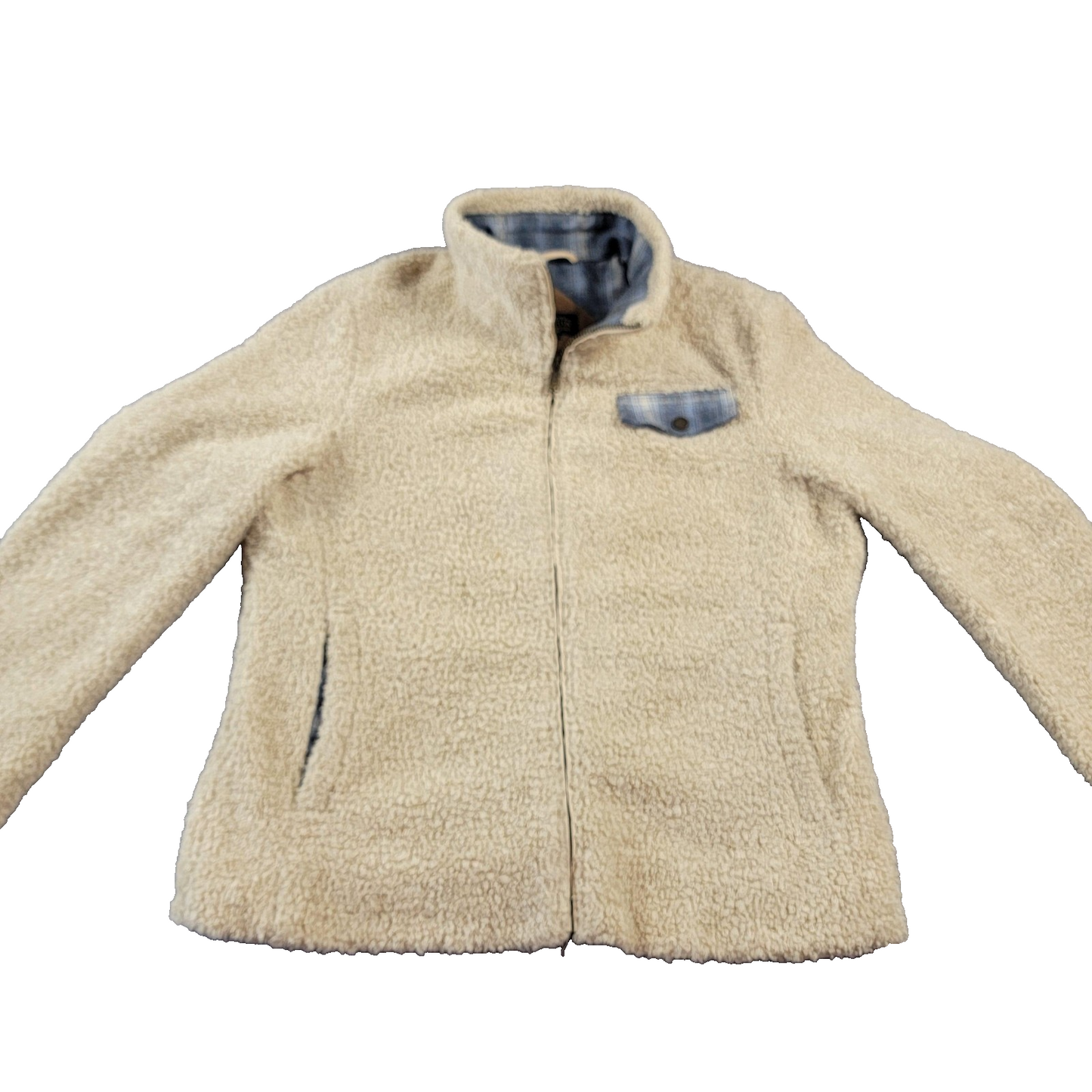 Pendleton Jacket Womens Lg Beige Sherpa Fleece Lined Full Zip Cozy Pockets