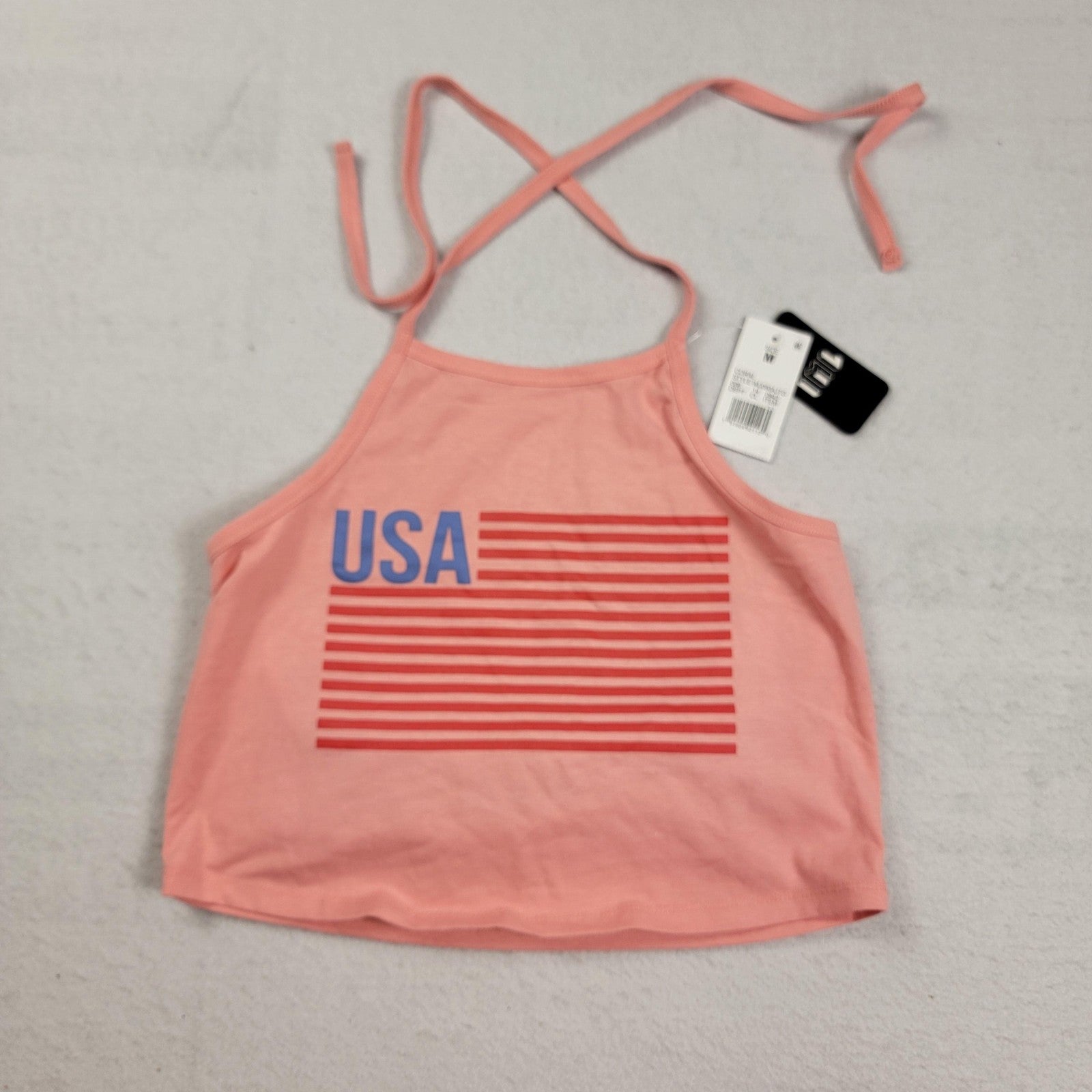 Sanrio Keroppi Forever 21 Tee Womens Medium Graphic Crop 2 Pack USA Halter 11225