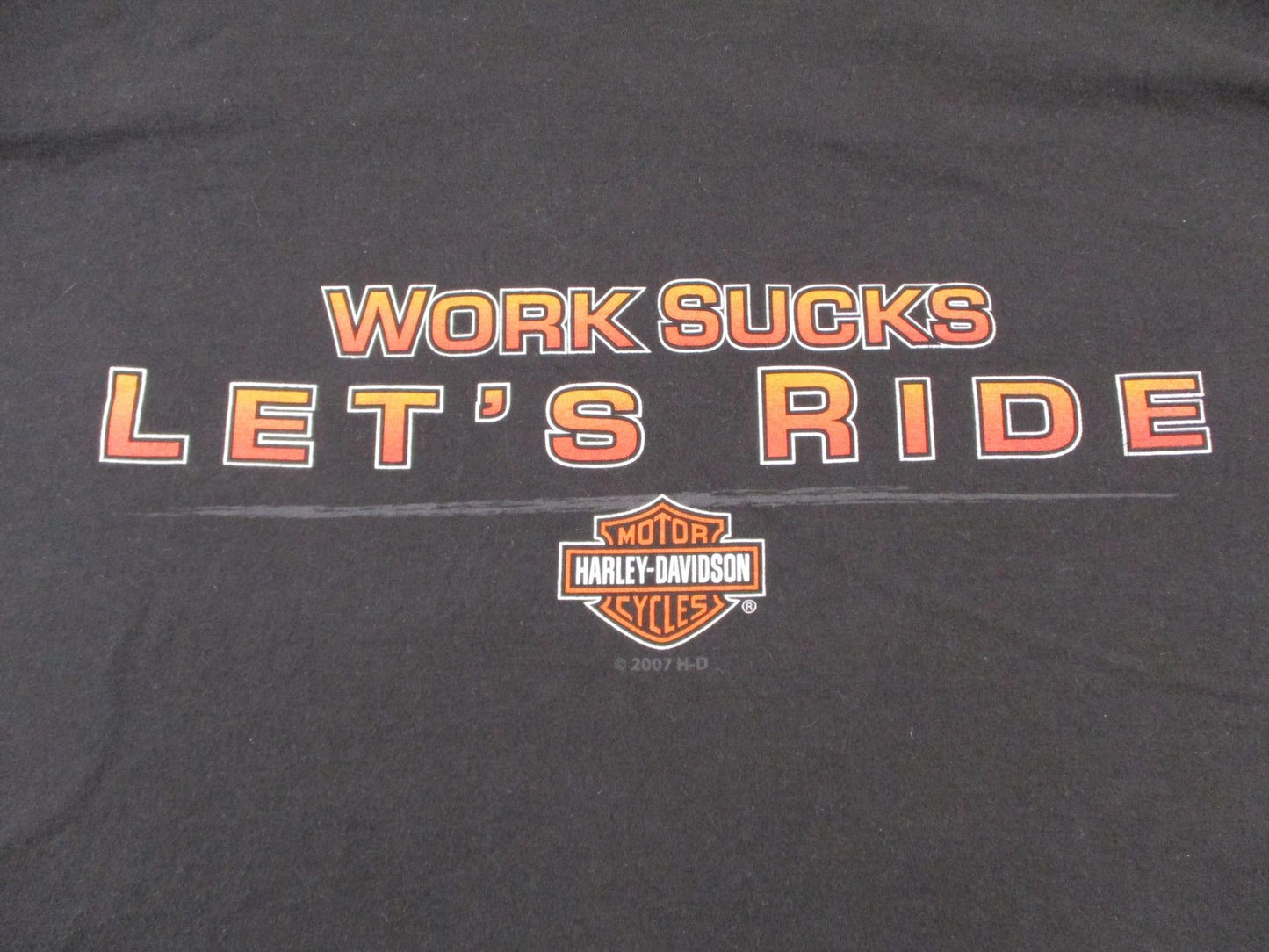 Harley-Davidson Shirt Mens 4XL Black Work Sucks Let's Ride Graphic Scranton PA2
