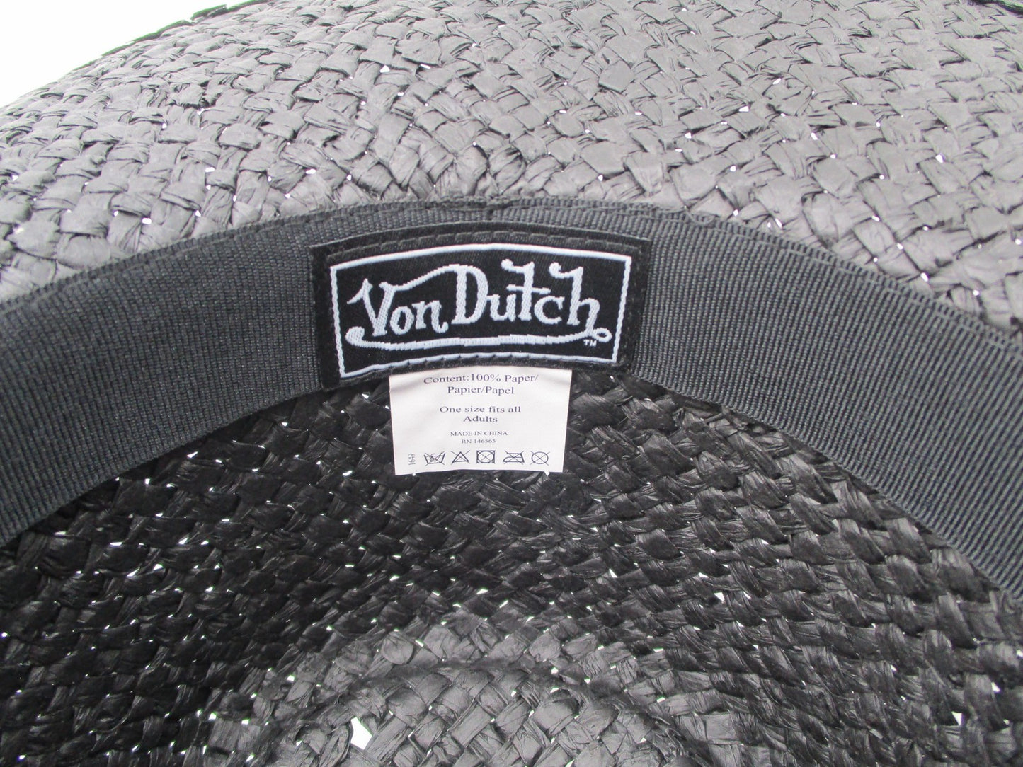 Von Dutch Hat Cowboy Fitted One Size Black Red Straw Wide Brim Western Mens9