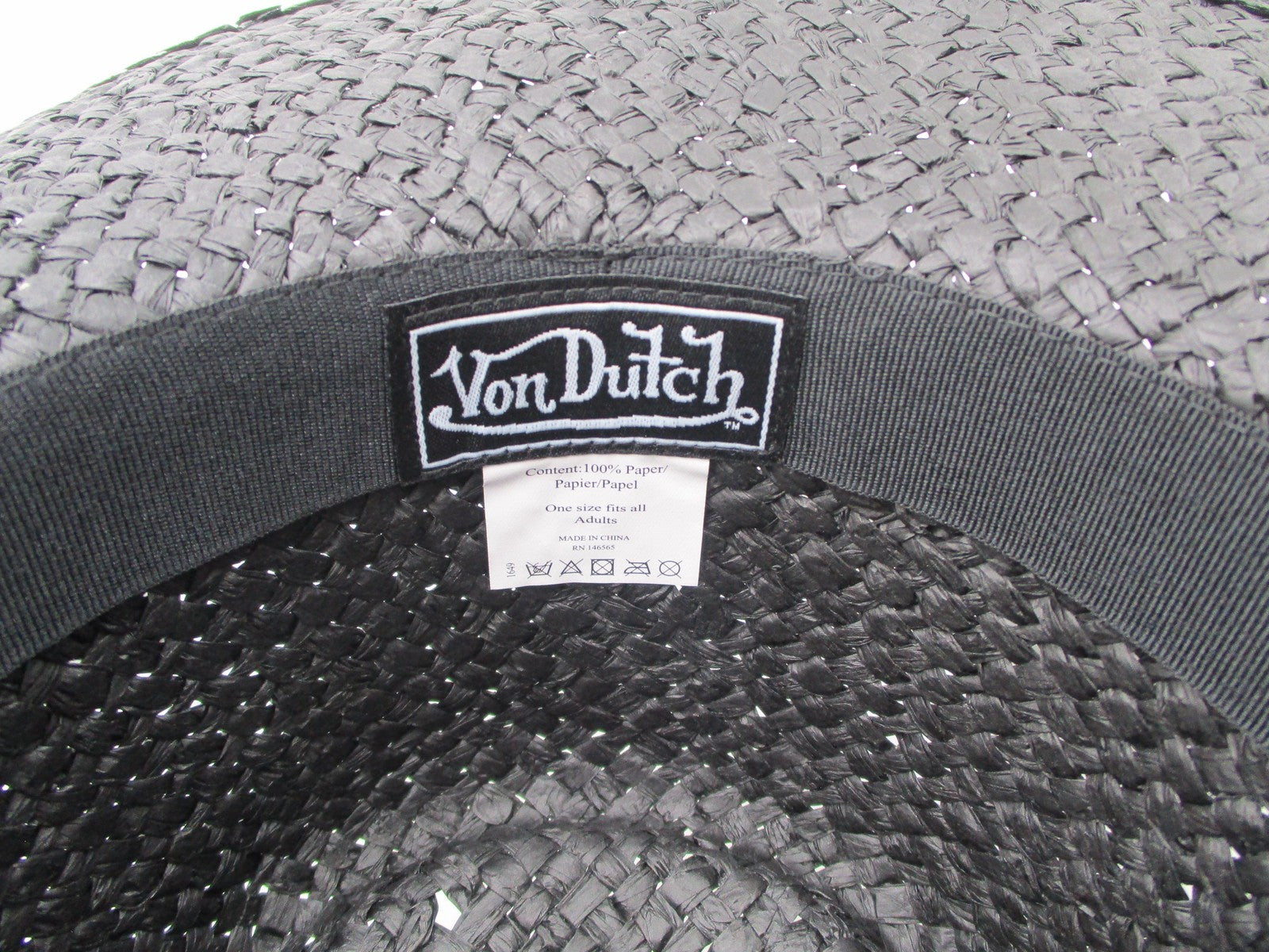 Von Dutch Hat Cowboy Fitted One Size Black Red Straw Wide Brim Western Mens9