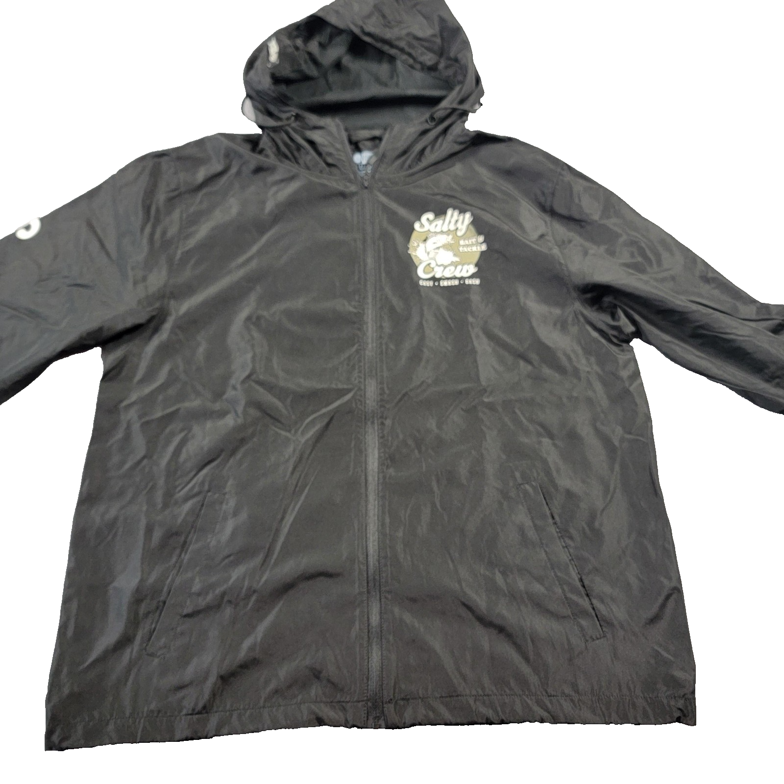 2 Pack Bundle Salty Crew Jacket Mens XL Black Hooded Windbreakers