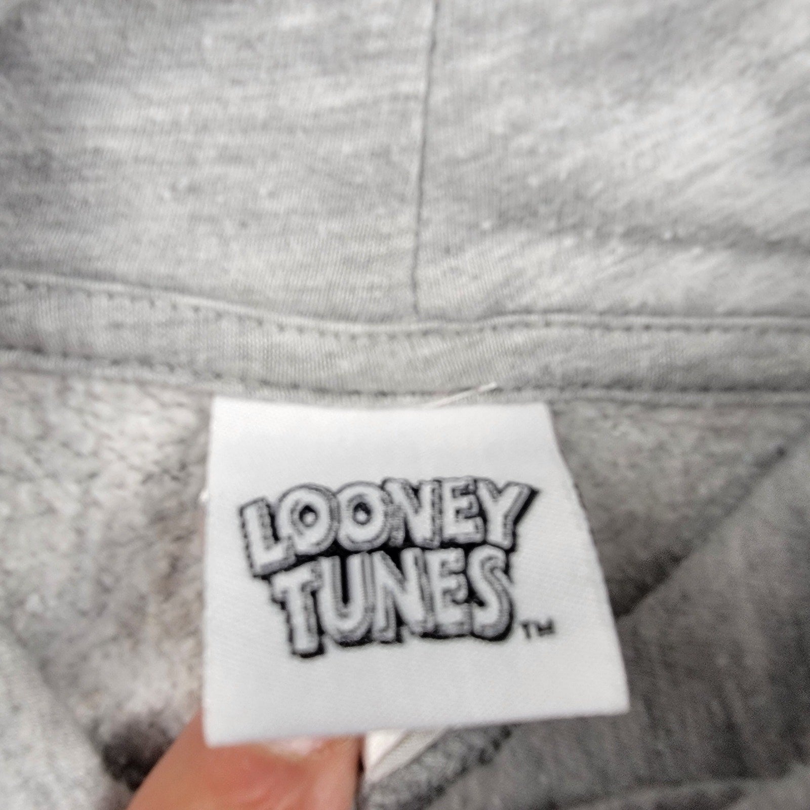 Looney Tunes Bugs Bunny Taz Hoodie Gray Mens M Used Graphic