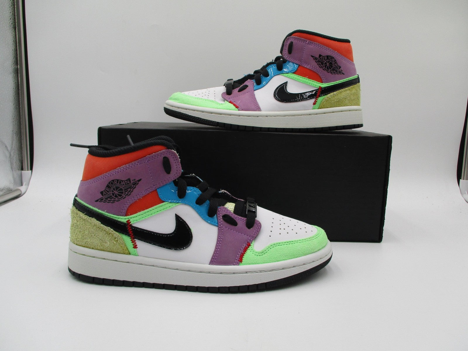 Jordan 1 Mid SE Shoes Youth Size 6 Multicolor Air Basketball CW1140-1000