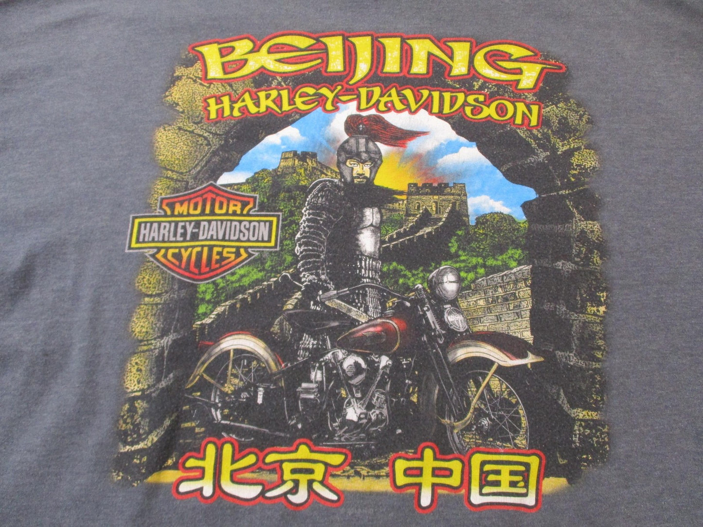 Harley Davidson Beijing China Flame Sleeve Hanes Beefy Long Sleeve XL 155411