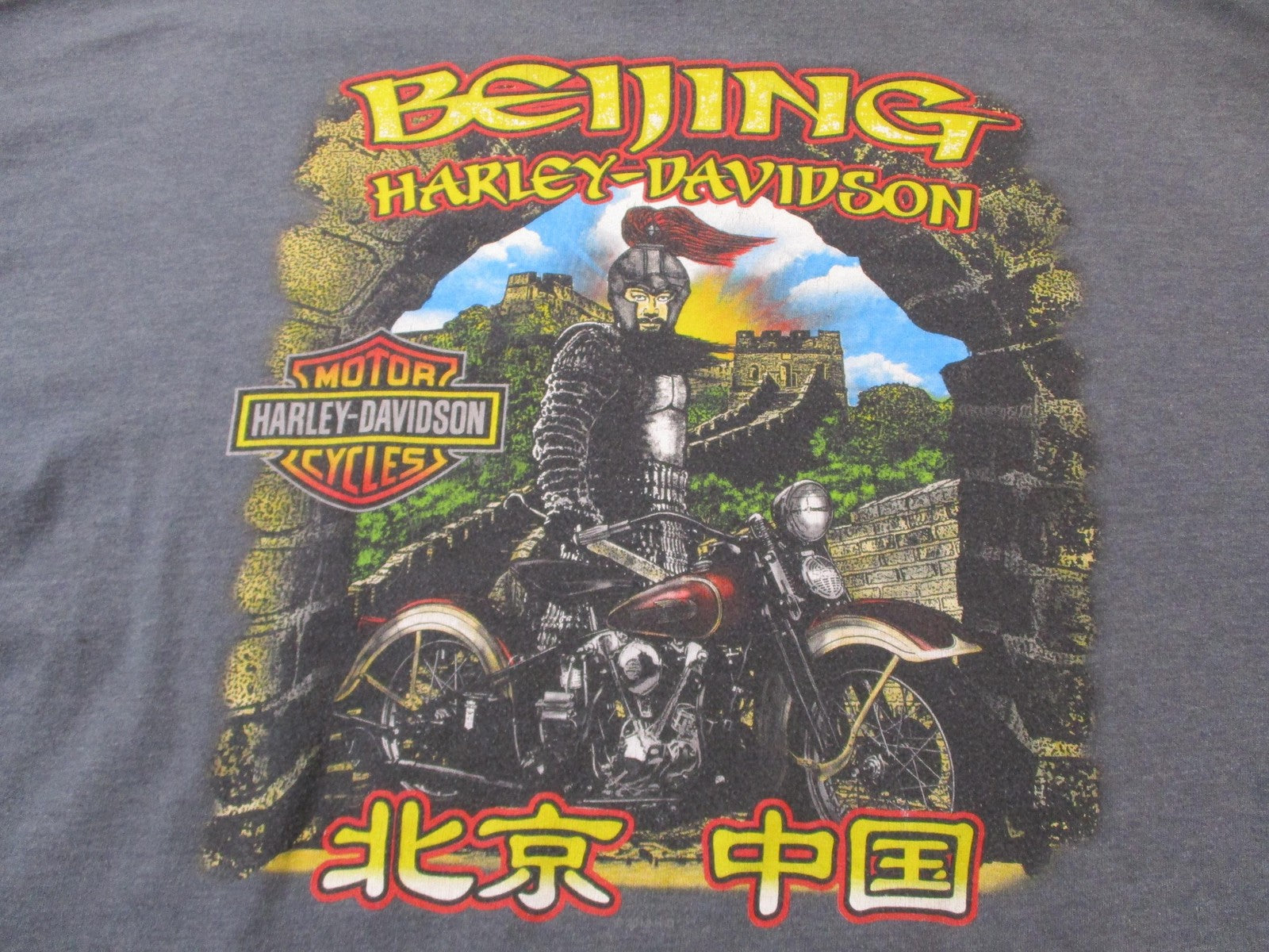 Harley Davidson Beijing China Flame Sleeve Hanes Beefy Long Sleeve XL 155411