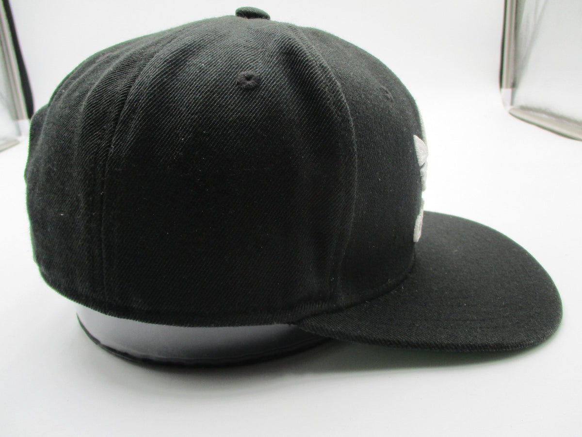 Adidas Hat Cap Snap Back Mens One Size Black Trefoil Logo Green Brim Embroidered6