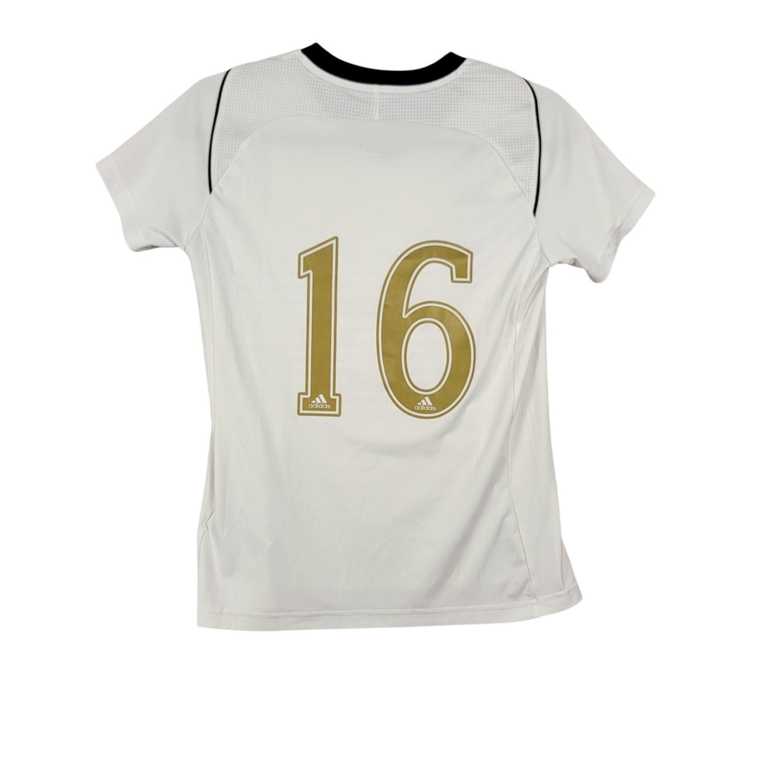 Adidas Climacool Burlingame Soccer Jersey #16 White Gold XS