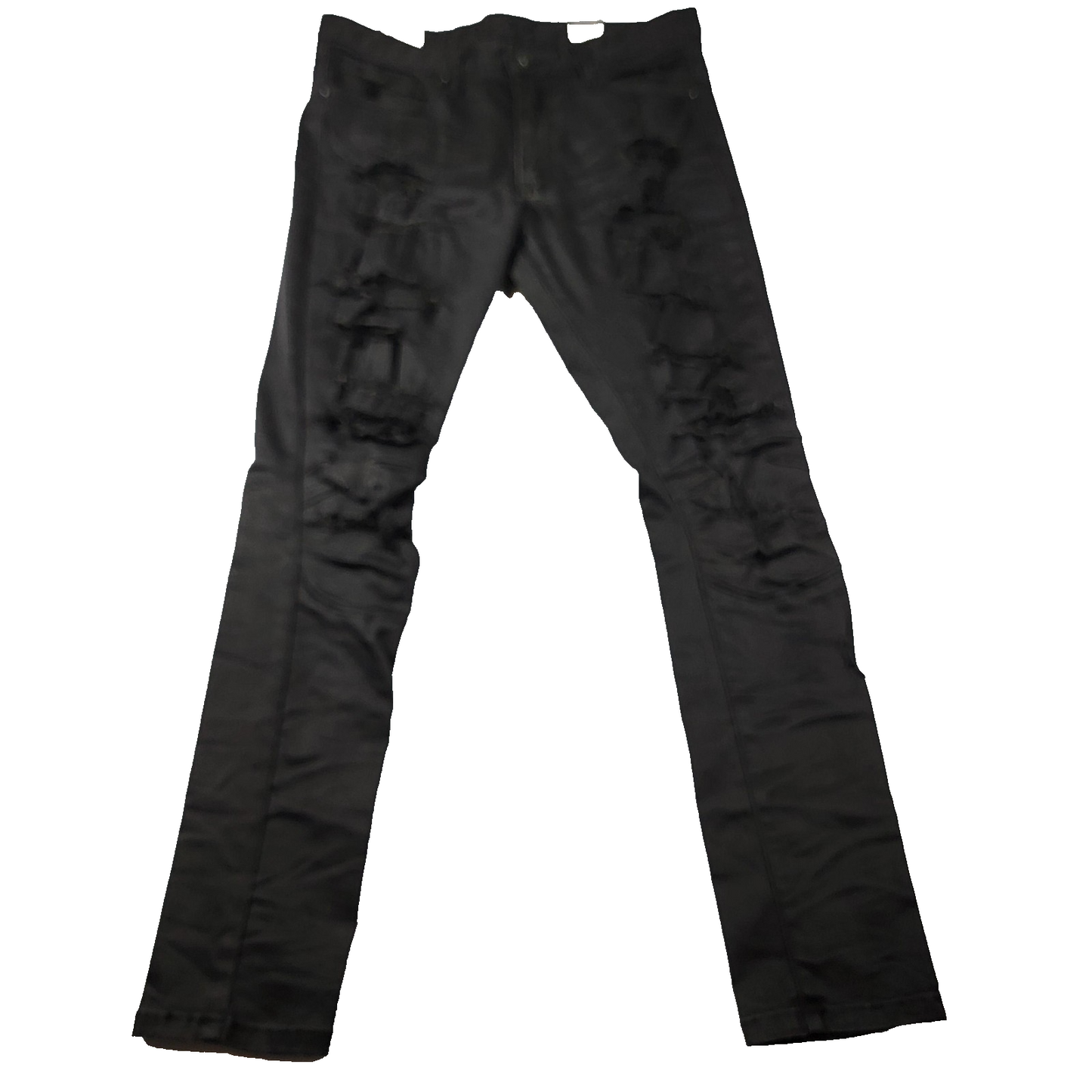 Smoke Rise Jeans Mens 36x32 Black Distressed Ripped Skinny Moto Streetwear (11940