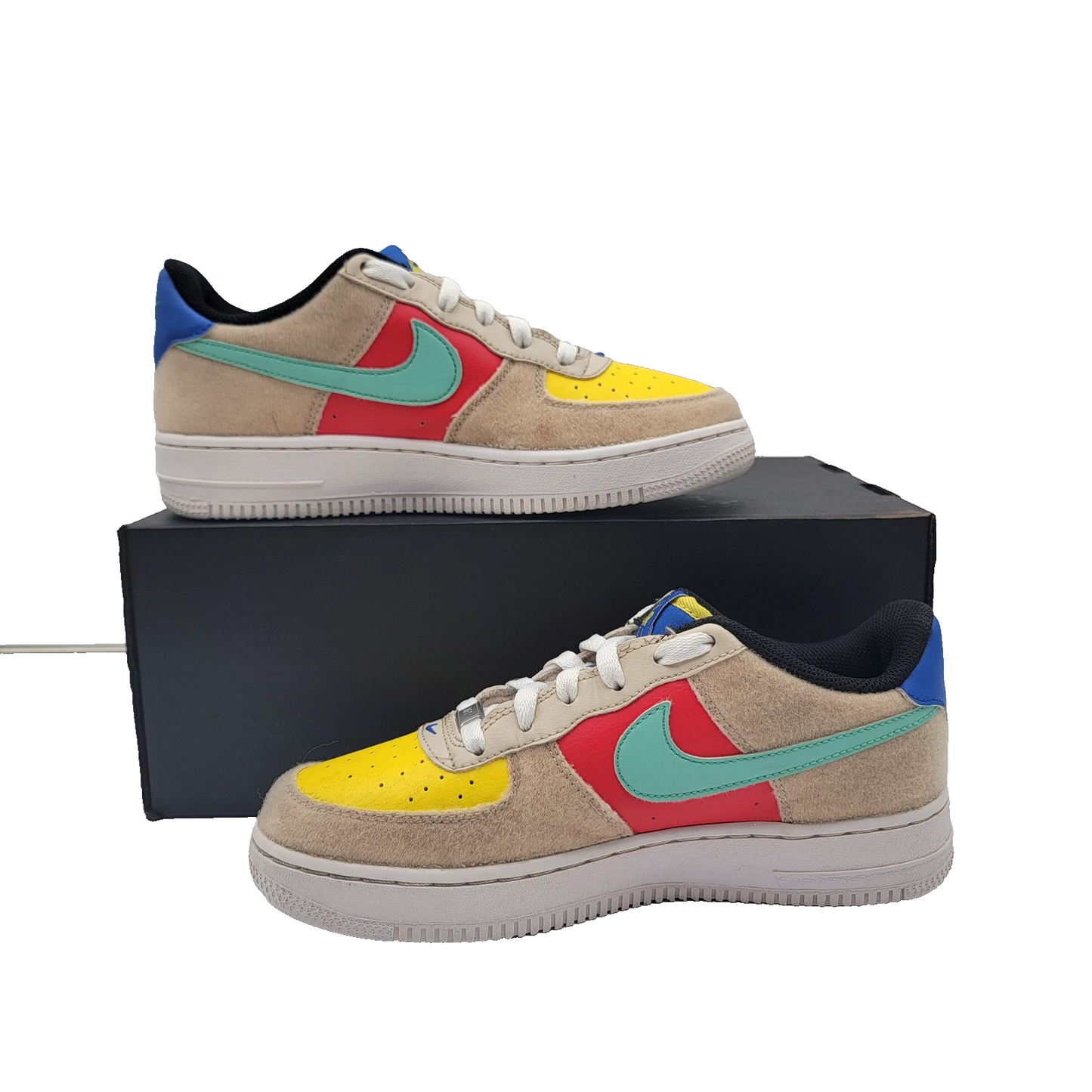 Nike Air Force 1 Youth Size 5.5Y Detachable Patches FN7818-100 Sneakers