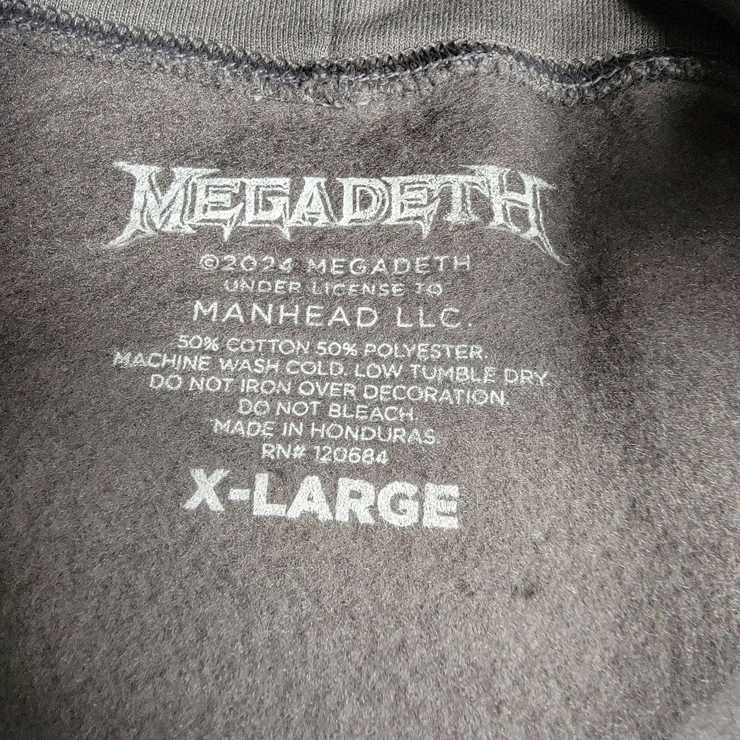 Megadeth Black Hoodie Mens Size XL