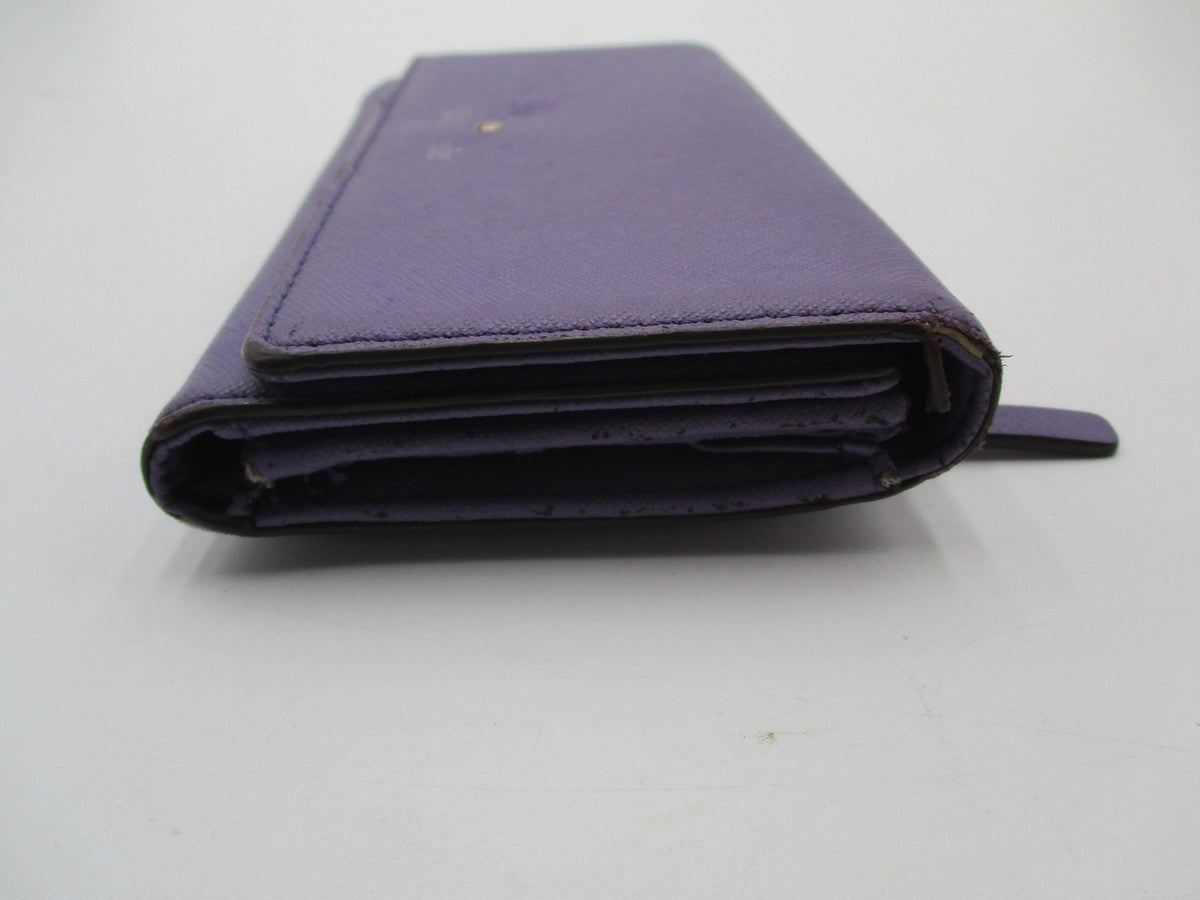 Kate Spade Wallet Womens One Size Purple Leather Zip Trifold ID Window3
