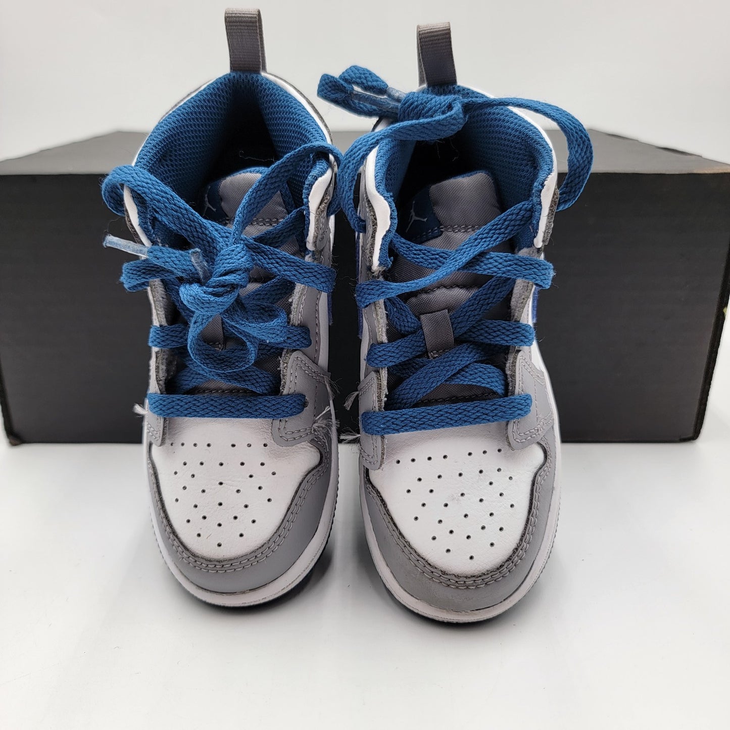 Nike Air Jordan 1 Mid TD 'Cement True Blue' Sz 9C Preowned DQ8425014