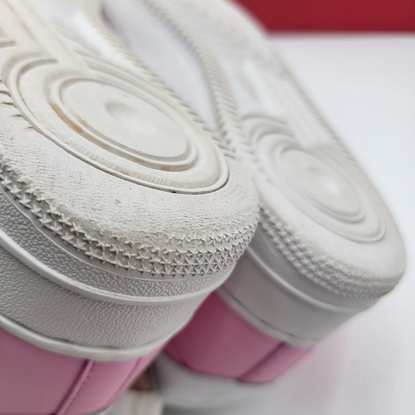 Nike Air Force 1 Low Shoes Mens Size 12 Pink White MBM Rope Laces Custom (1C6)9