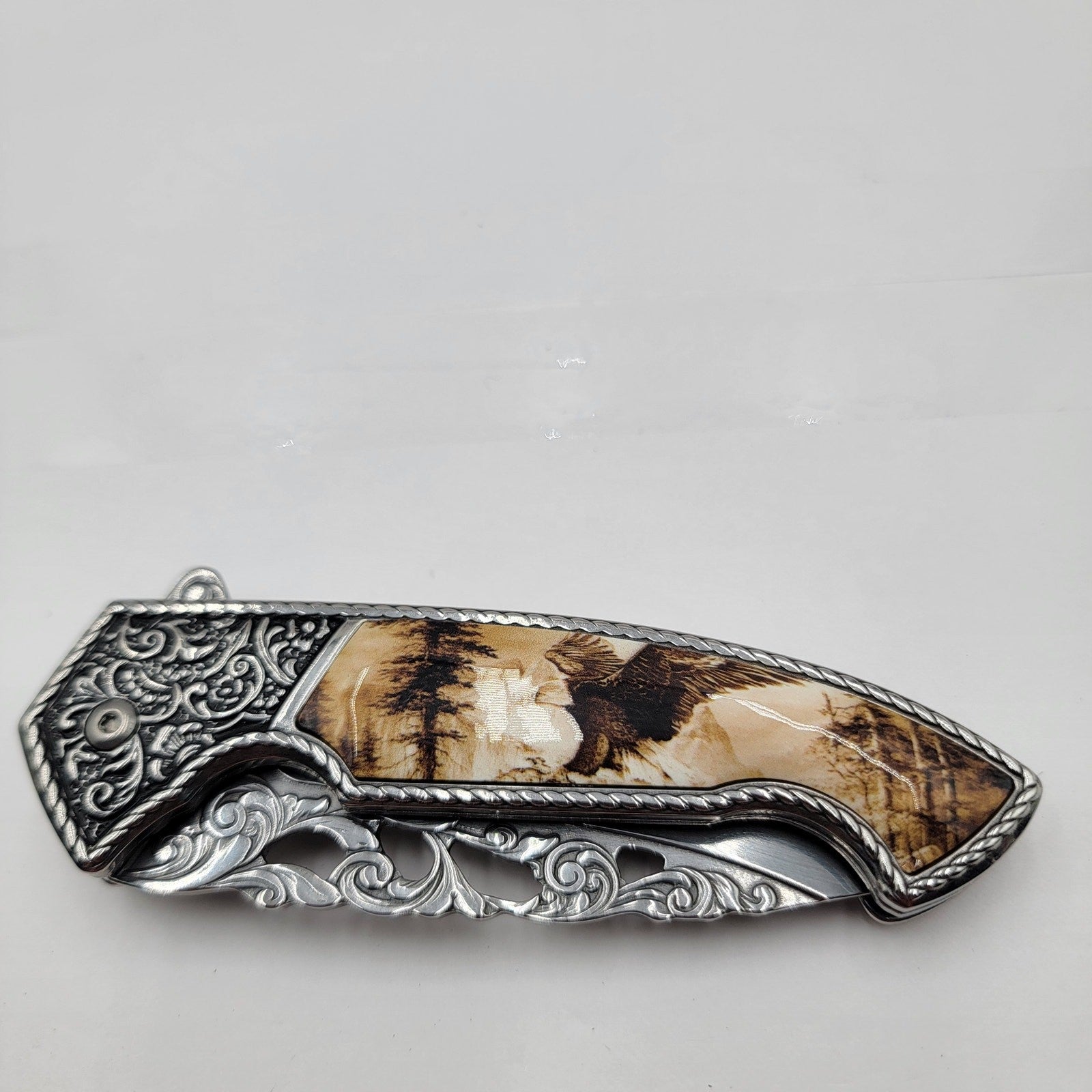 American Eagle 4.5" Ivory Drop Point Collectible Folding Knife2