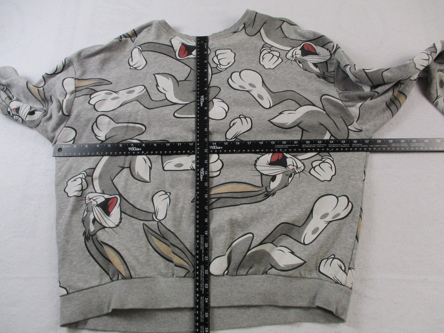 H&M Looney Tunes Bugs Bunny AllOver Print Crewneck Sweatshirt XL Gray 16094