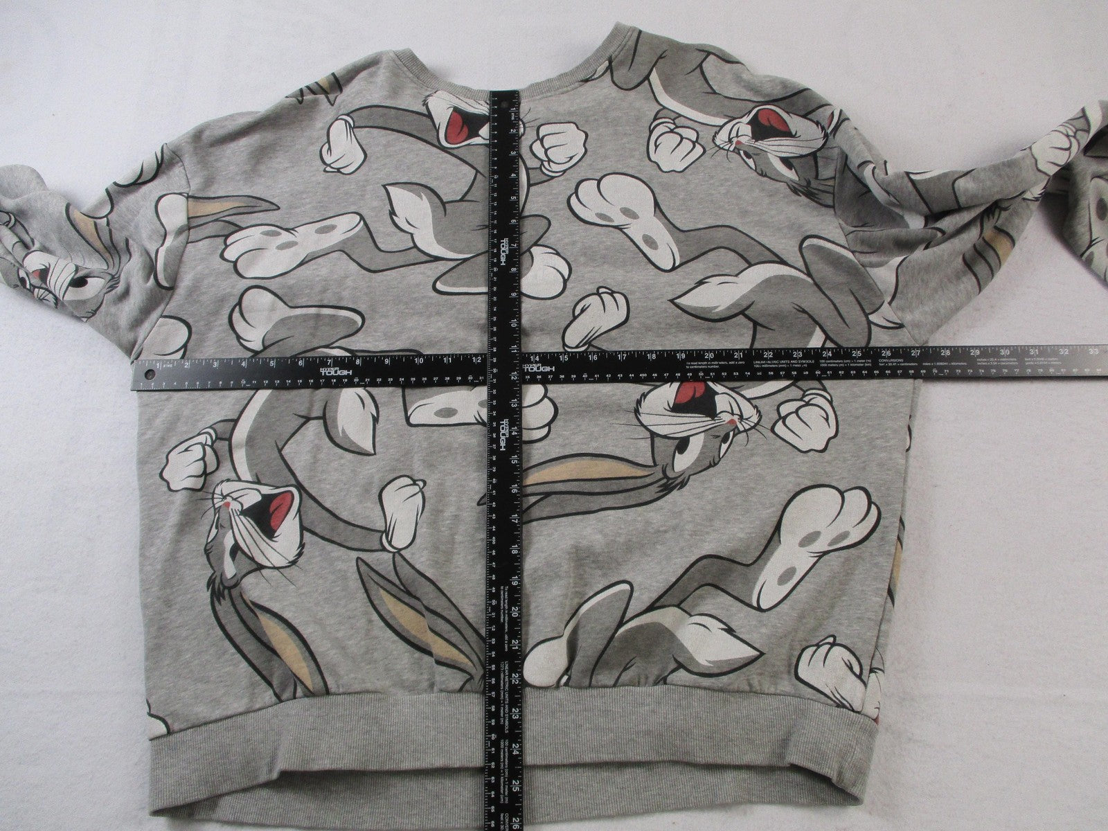 H&M Looney Tunes Bugs Bunny AllOver Print Crewneck Sweatshirt XL Gray 16094