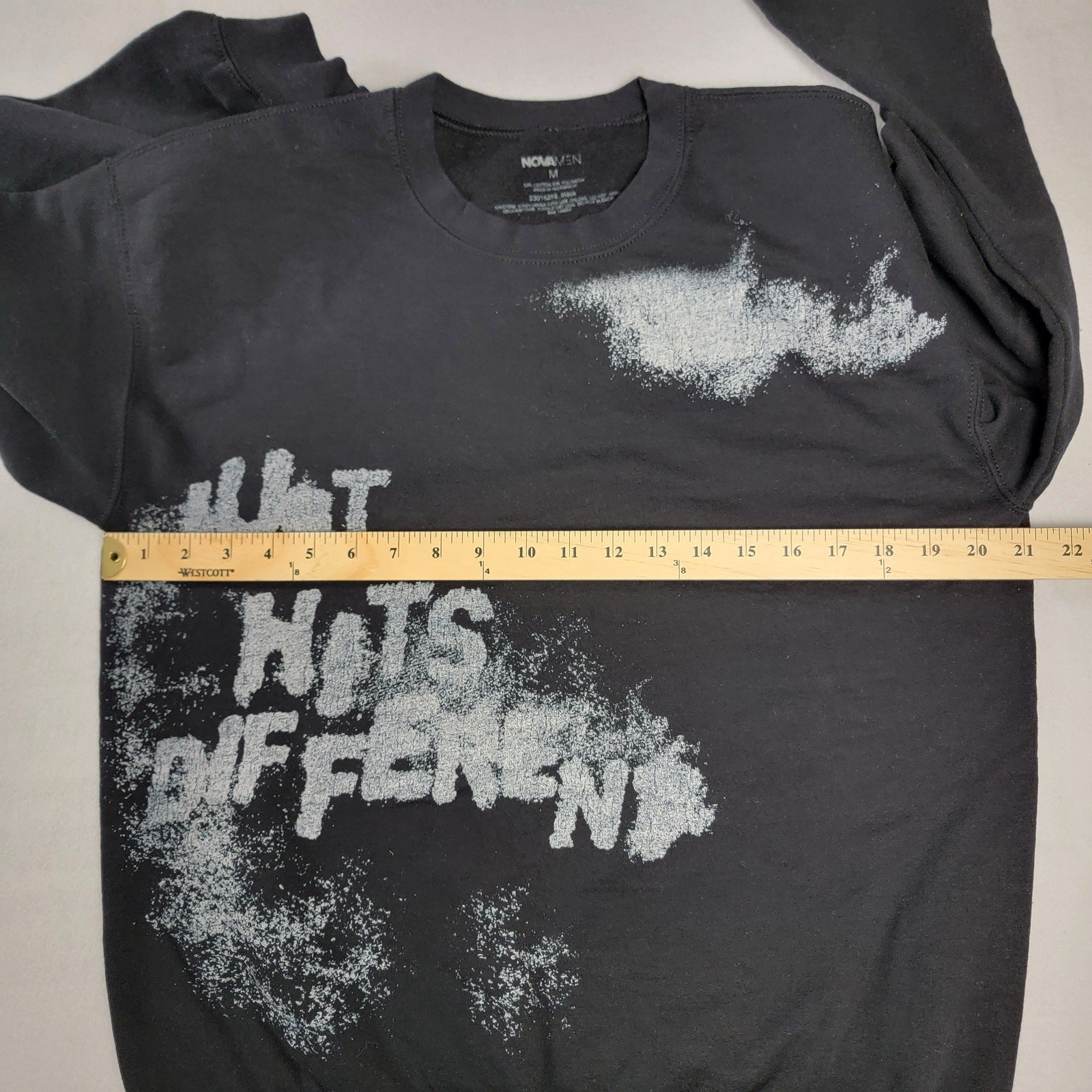 Mens 'Just Hits Different' Fashion Nova Black LongSleeved Sweatshirt (649) NWOT3