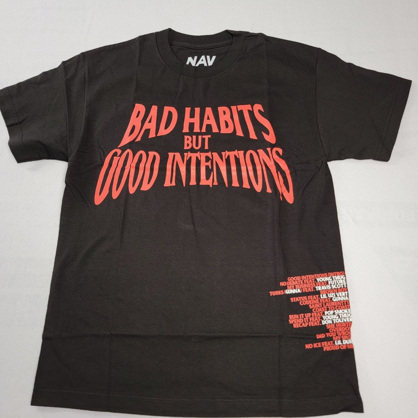 Vlone Bad Habits Good Intentions Black Men's TShirt  M