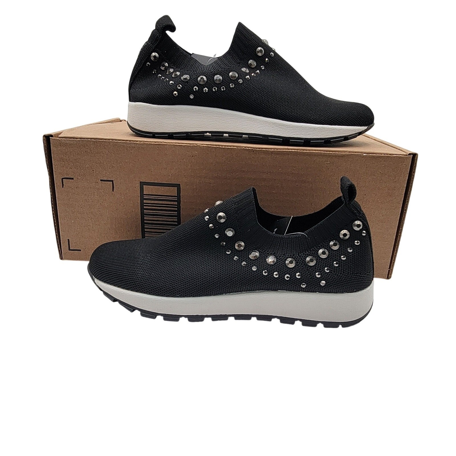 Bernie Mev Women's Cathryn Black Woven Slip On Sneakers