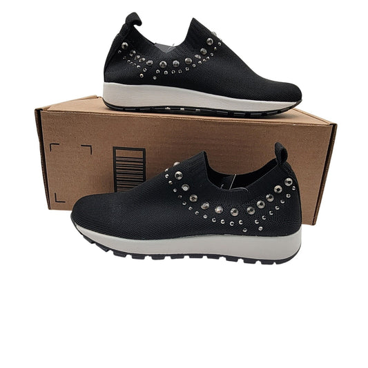 Bernie Mev Women's Cathryn Black Woven Slip On Sneakers
