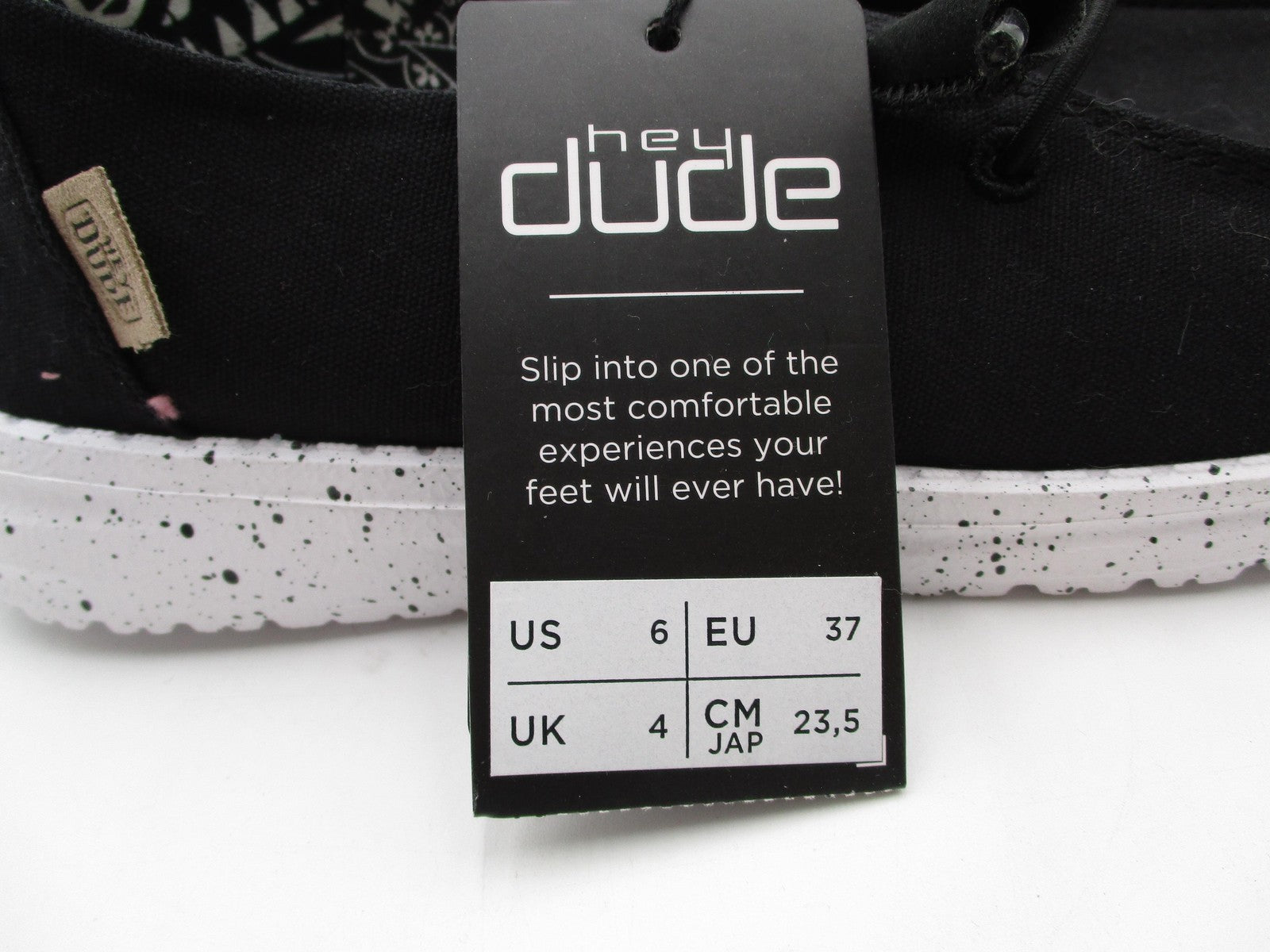 Hey Dude Wendy Basic Shoes Womens Size 6 Black Odyssey Slip On Speckled Sole5