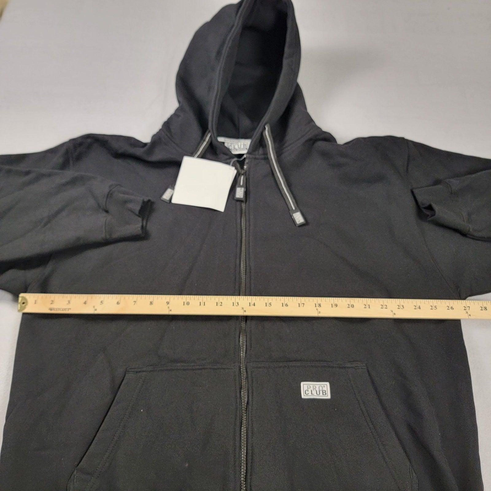 Pro Club Men's Black Heavy Weight Full Zip Hoodie 2XL