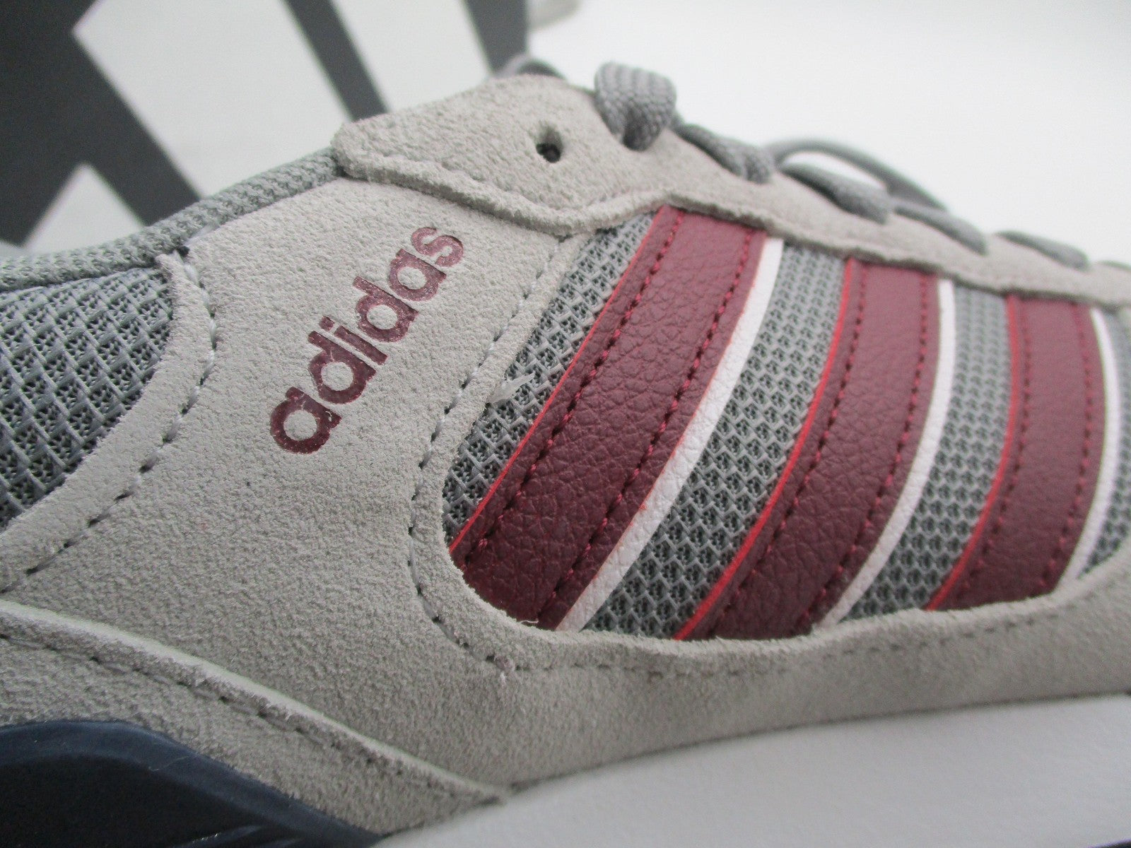 Adidas Run 80s Shoes Mens Size 10.5 Gray Burgundy Suede Low Top Sneakers ID188210