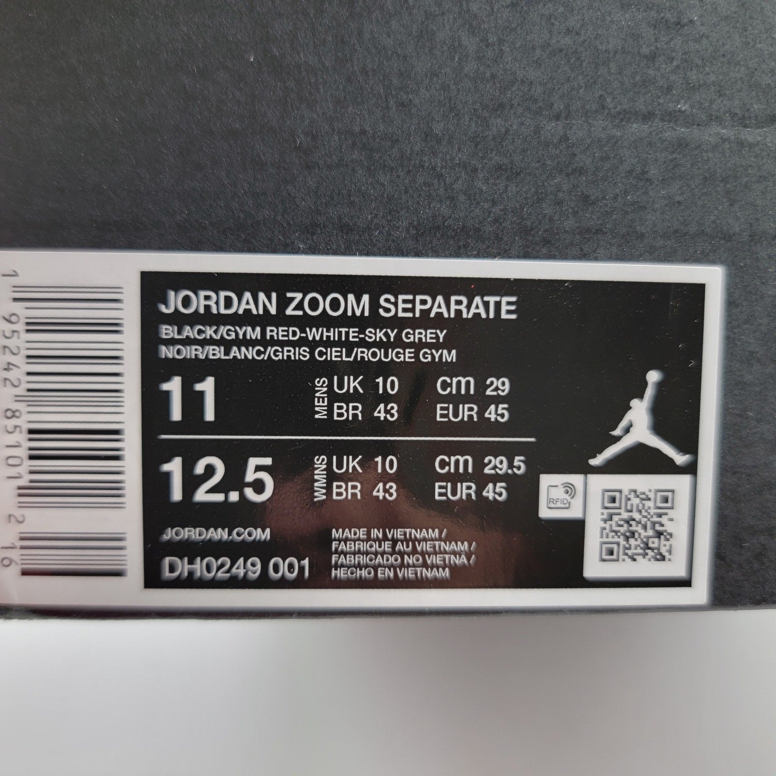 Nike Jordan Zoom Separate Black Sky Grey Mens Sz 118